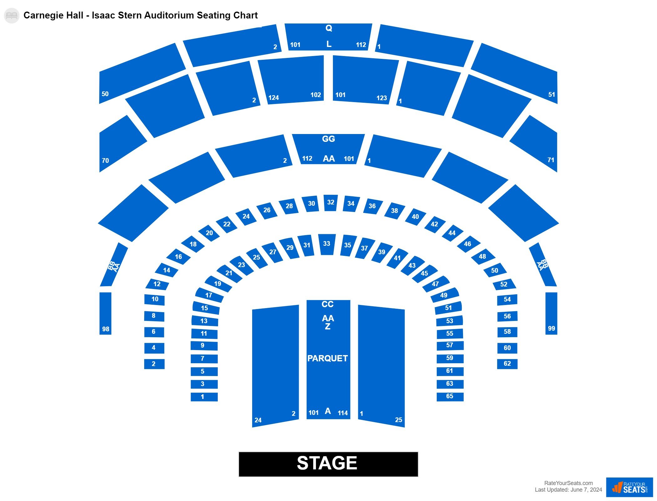 Interactive seating chart Comedy seating chart at Carnegie Hall - Isaac Stern Auditorium