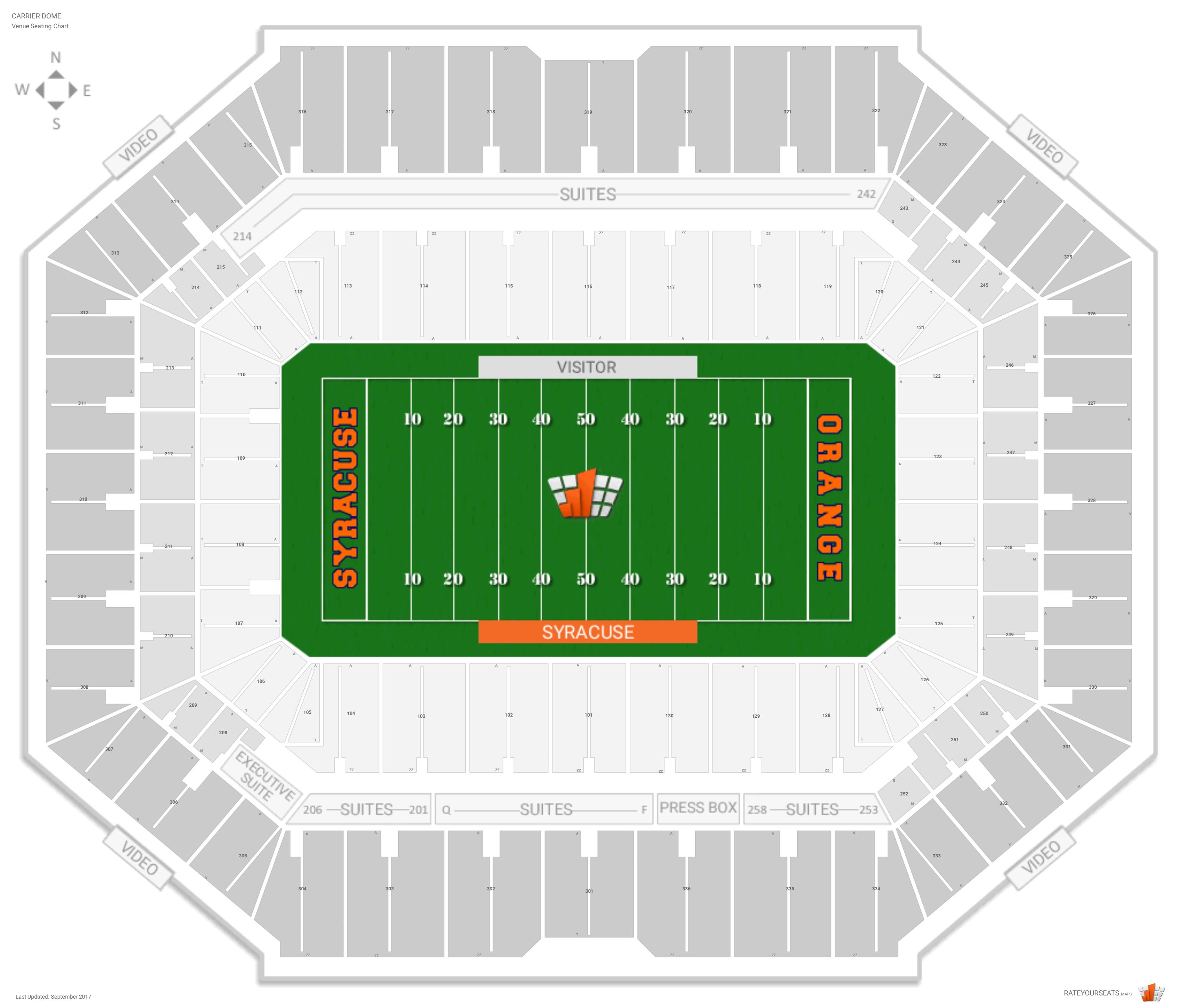 Syracuse University Carrier Dome Basketball Seating Chart