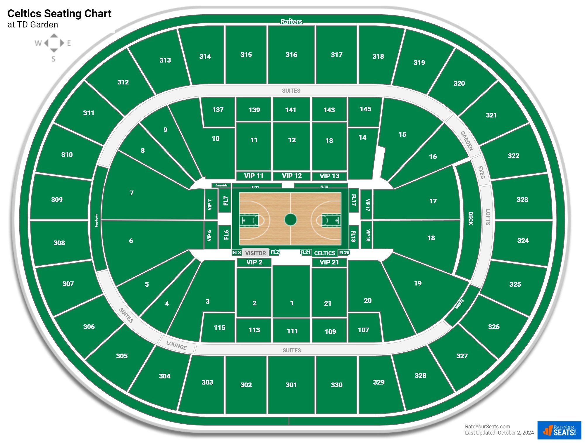 td garden seating chart rows