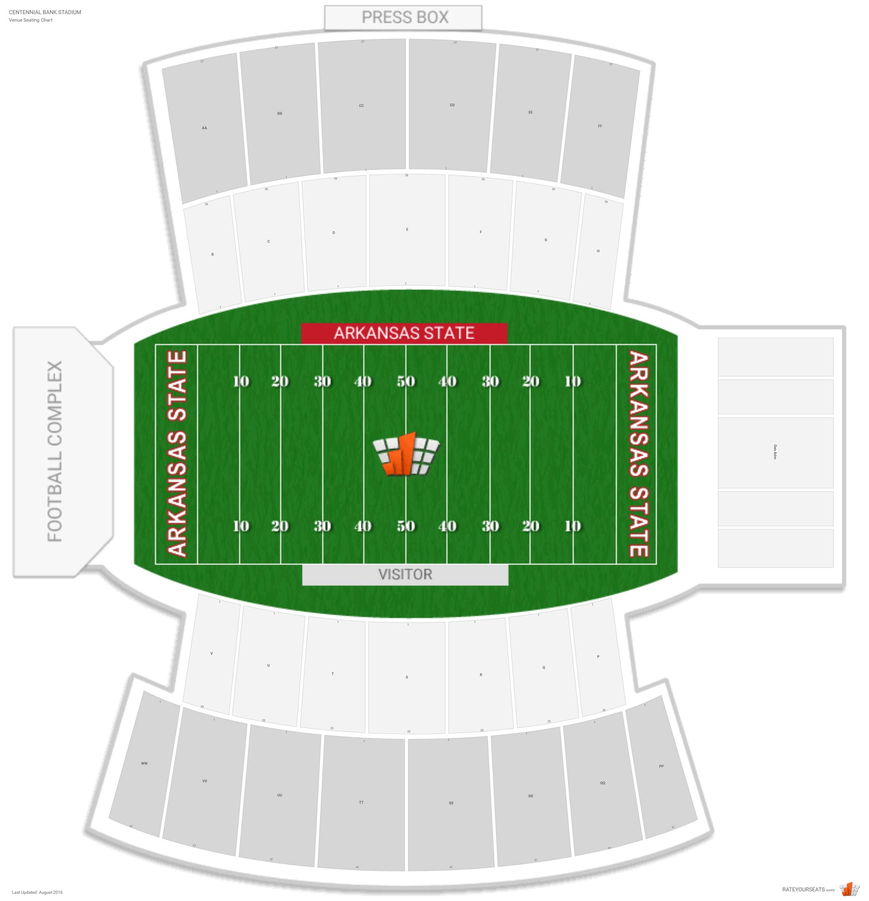 Centennial Bank Stadium Seating Chart