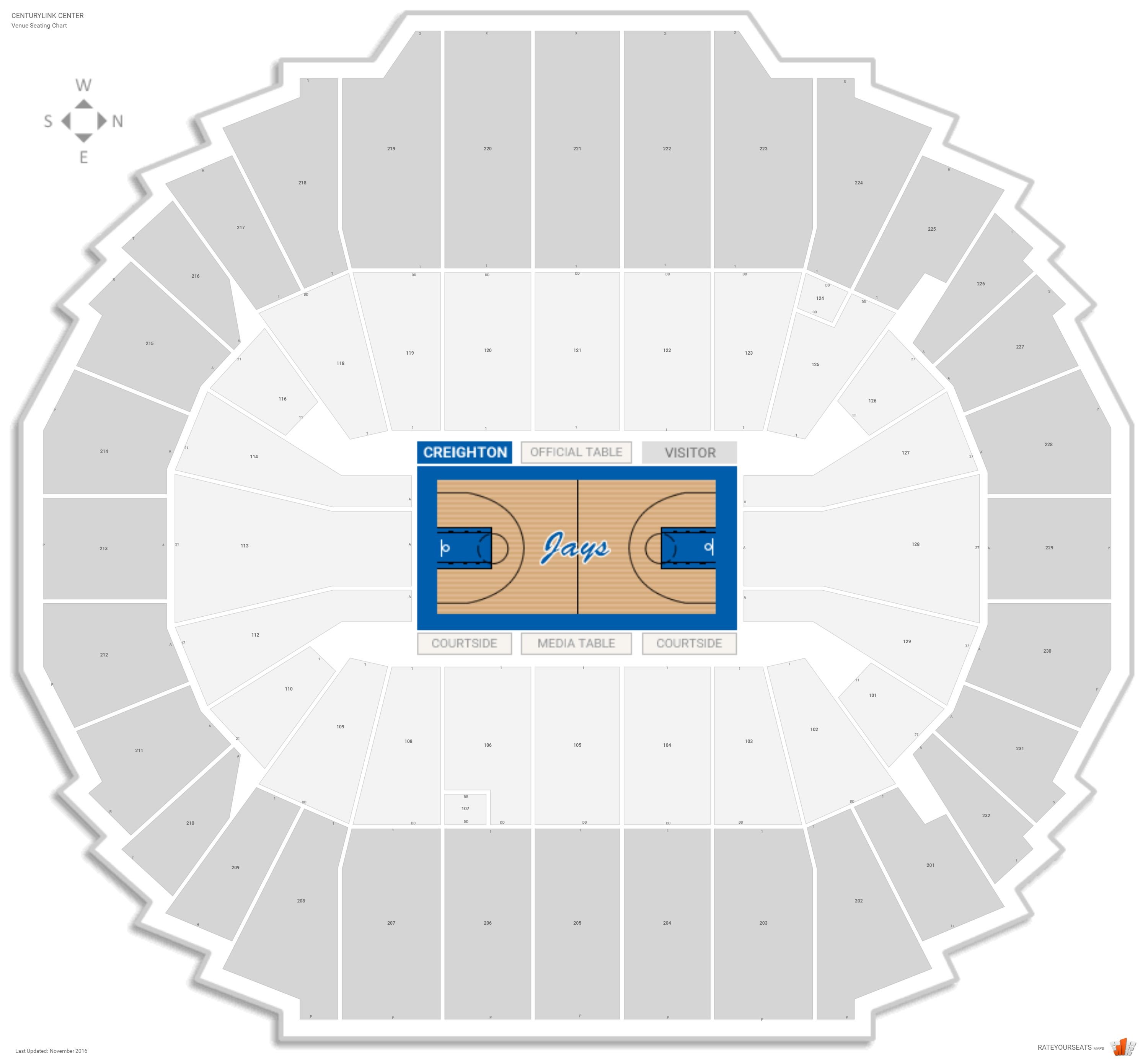 Centurylink Basketball Seating Chart