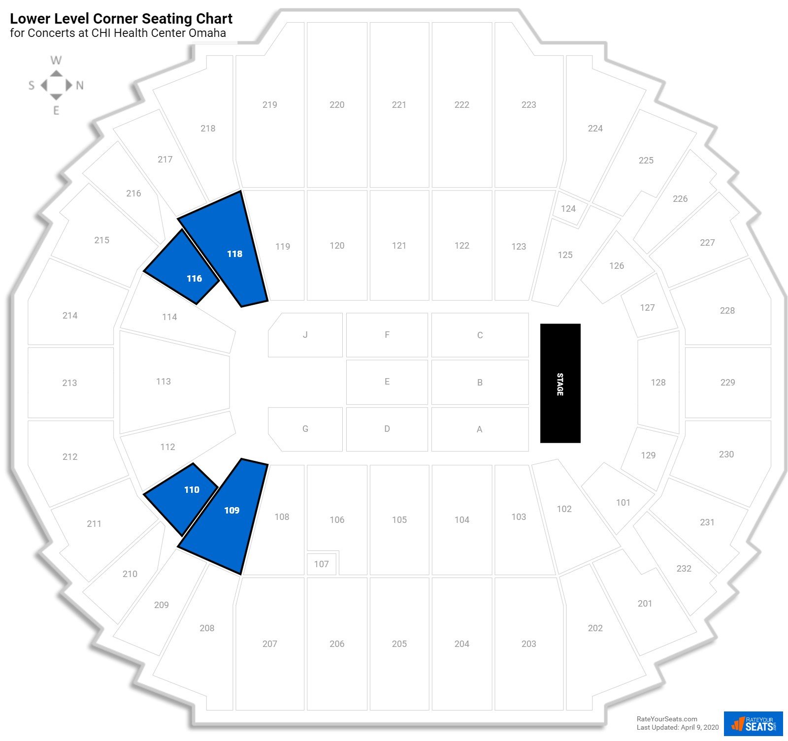 Chi Health Center Omaha Concert Seating Chart