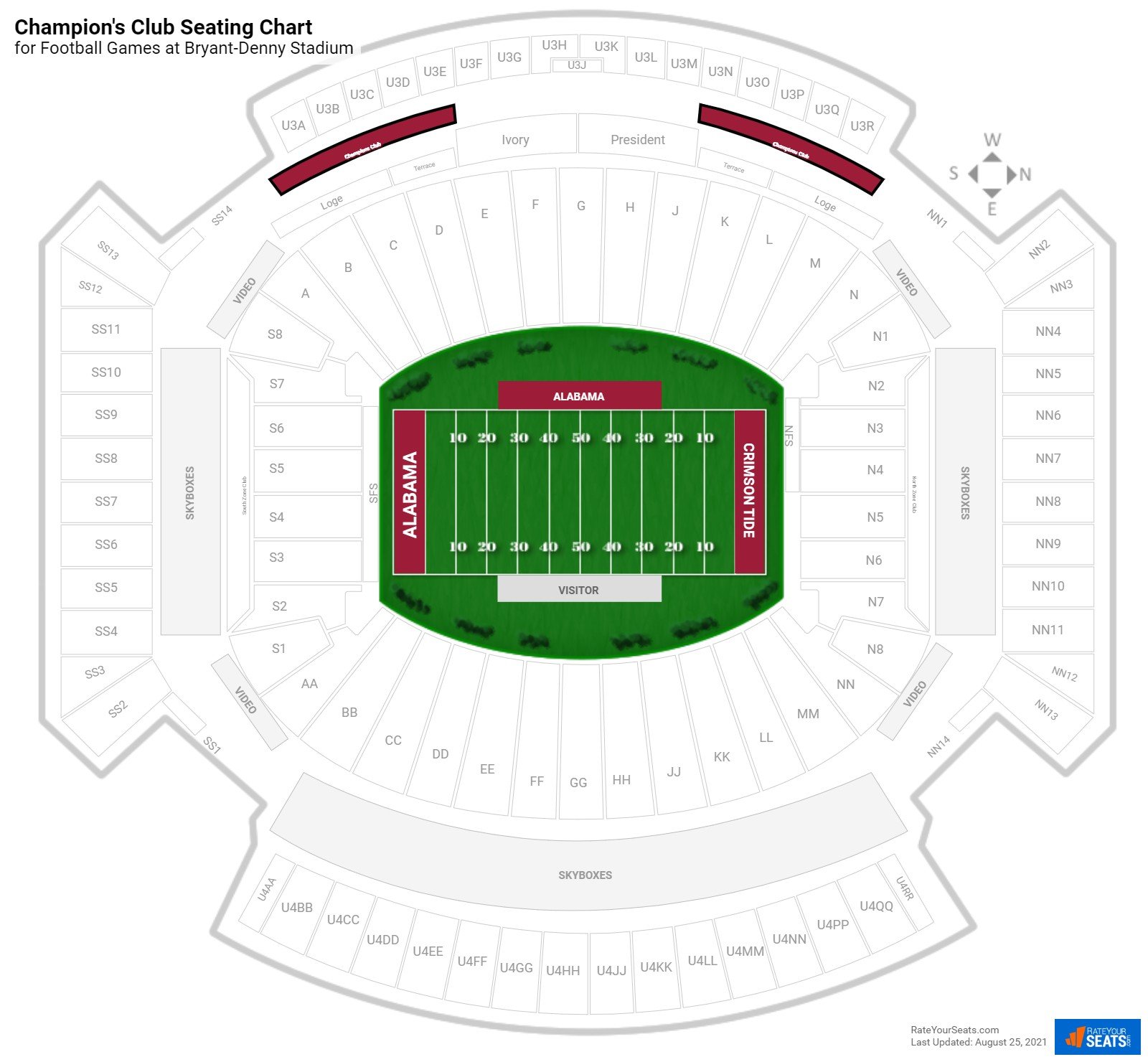 Champion S Club At Bryant Denny Stadium Rateyourseats Com