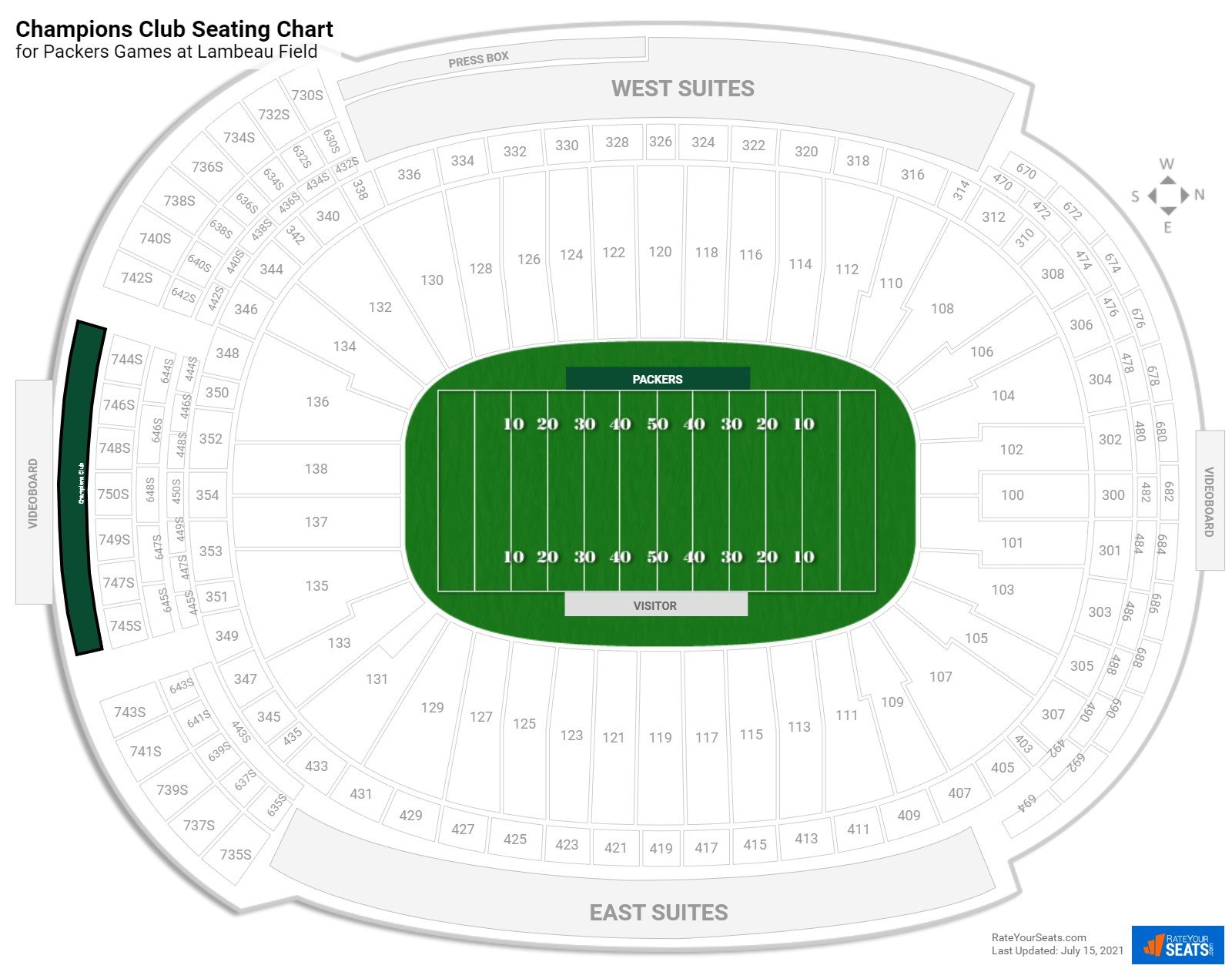 Champions Club at Lambeau Field 