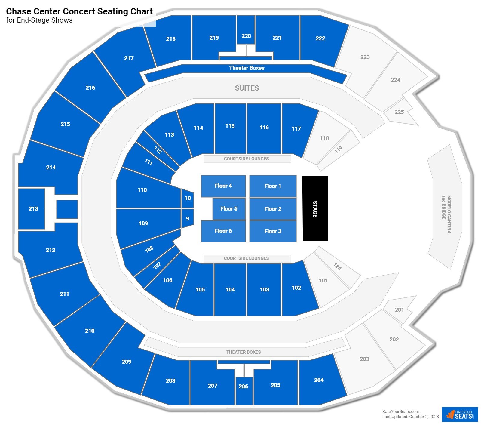 Chase Center Seating Charts