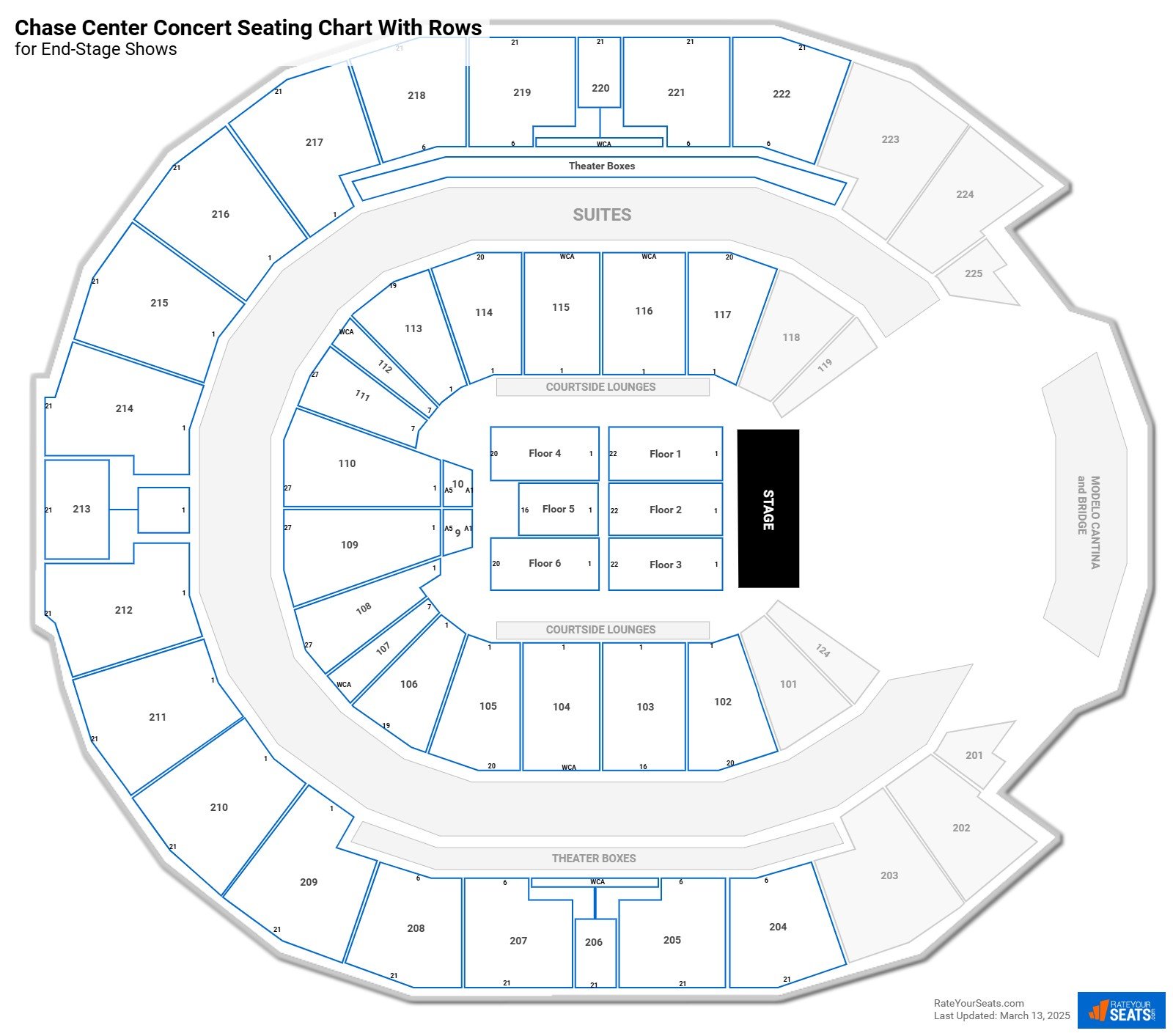 Chase Center Seating for Concerts