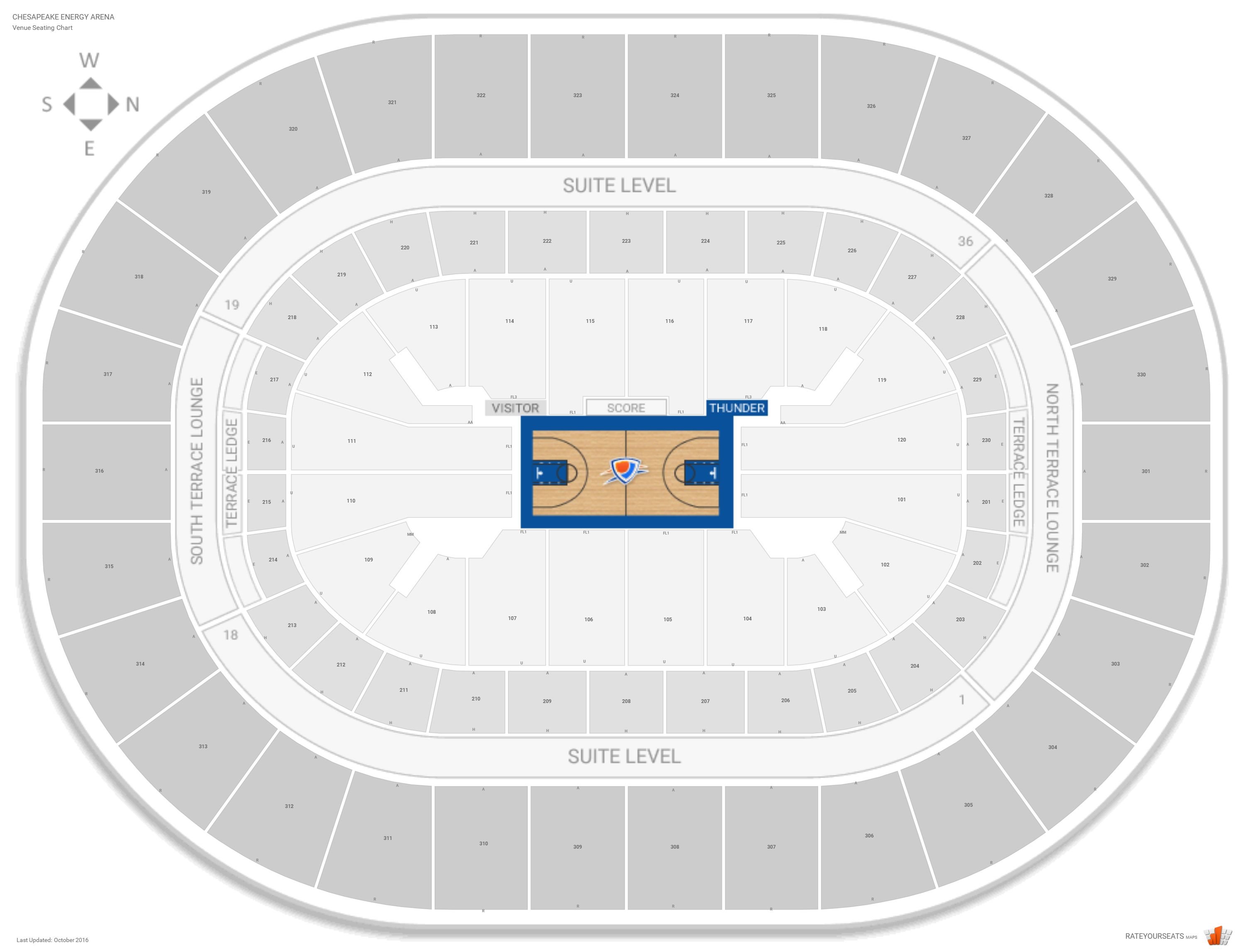 Thunder Seating Chart With Rows