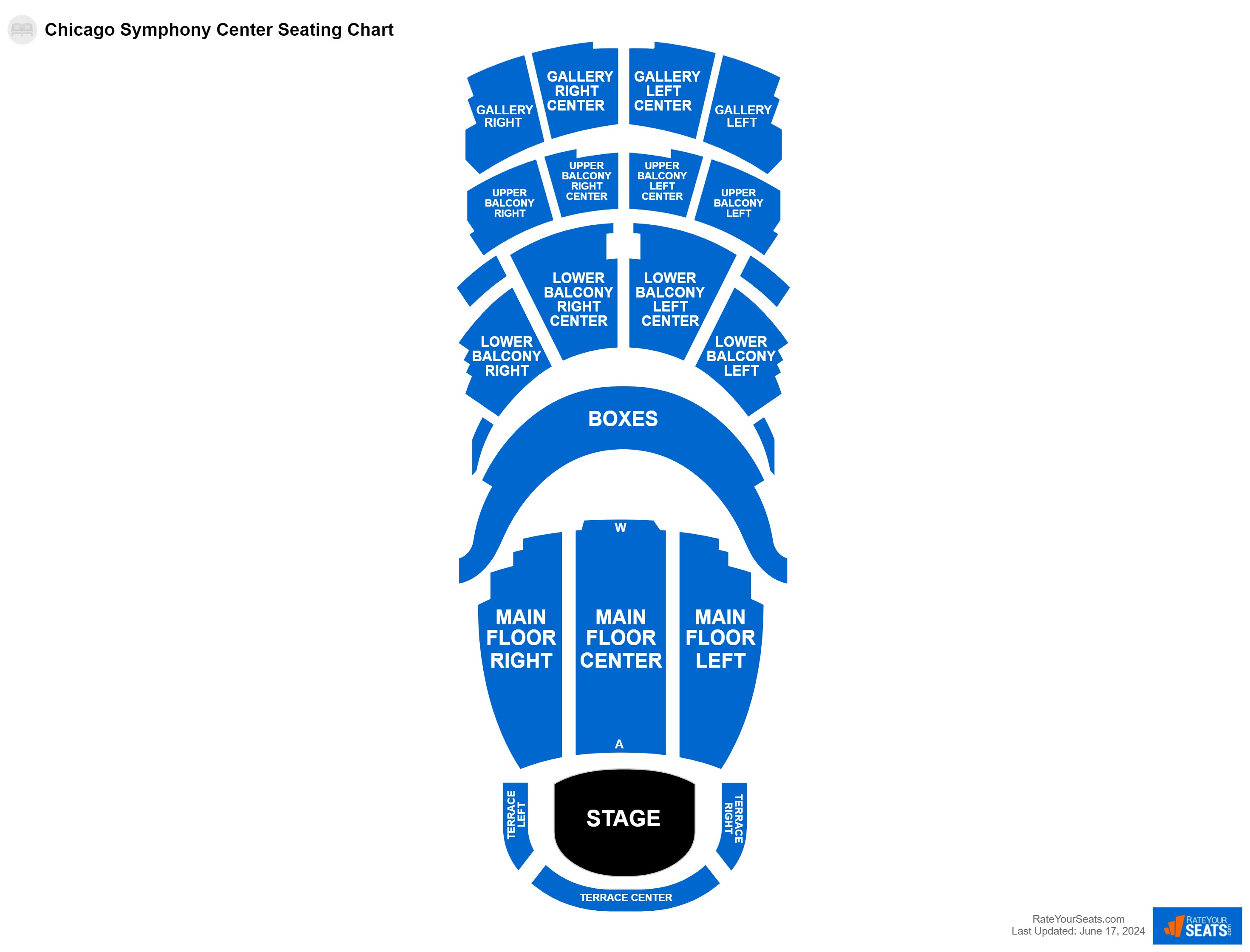 Interactive seating chart Concert seating chart at Chicago Symphony Center