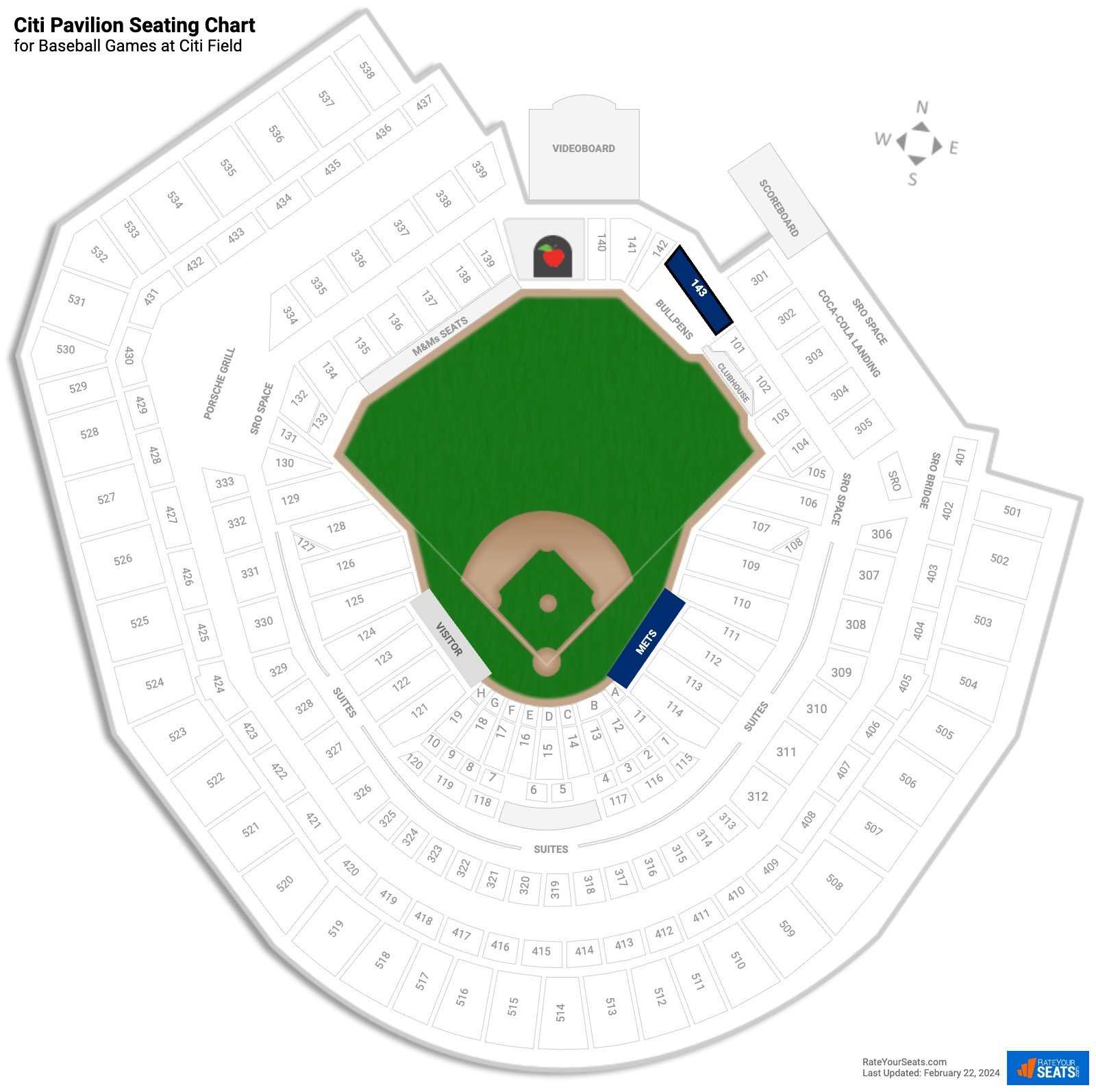 Baseball Citi Pavilion Seating Chart at Citi Field