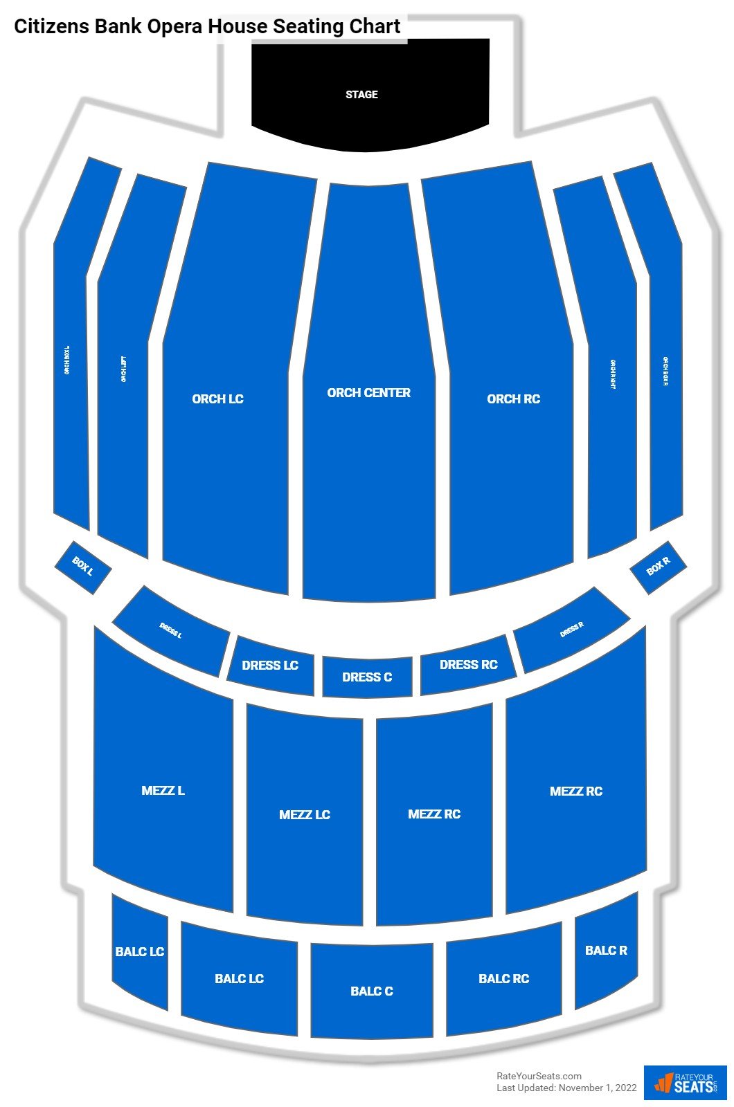 Citizens Bank Opera House Theater Seating Chart