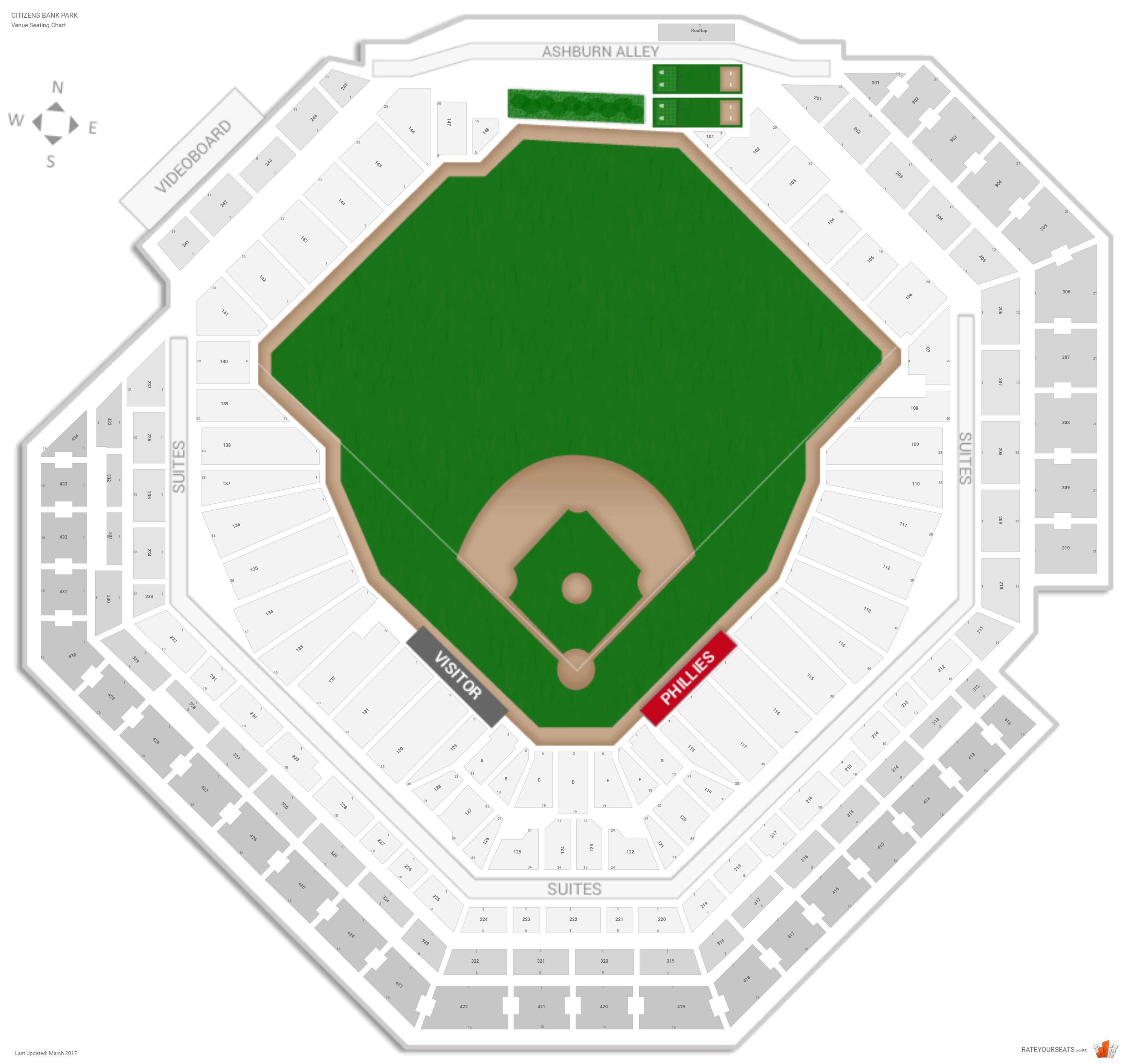Citizens Bank Park Seating Chart With Seat Numbers ...