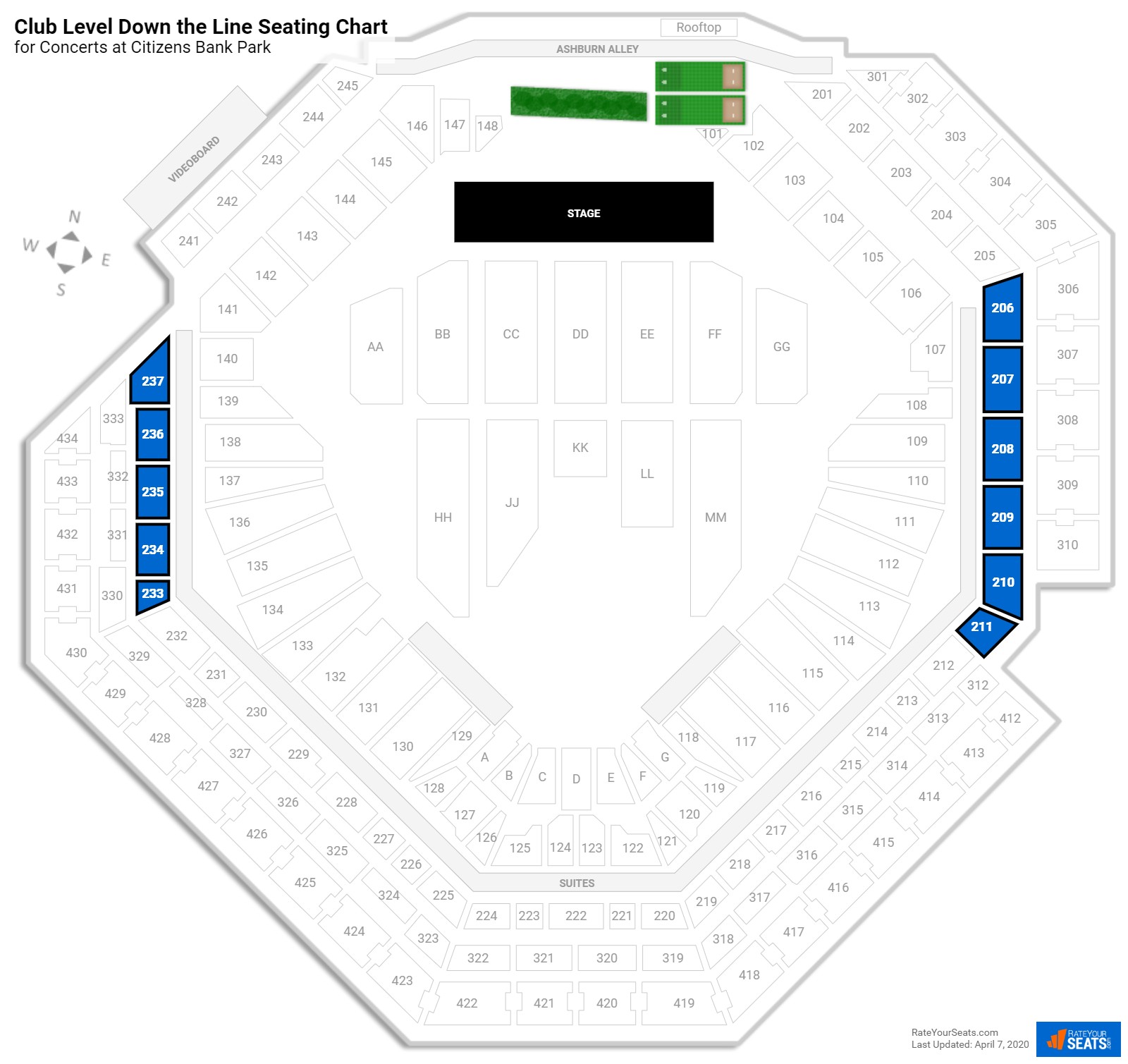 Citizens Bank Park Seating Chart For Concerts