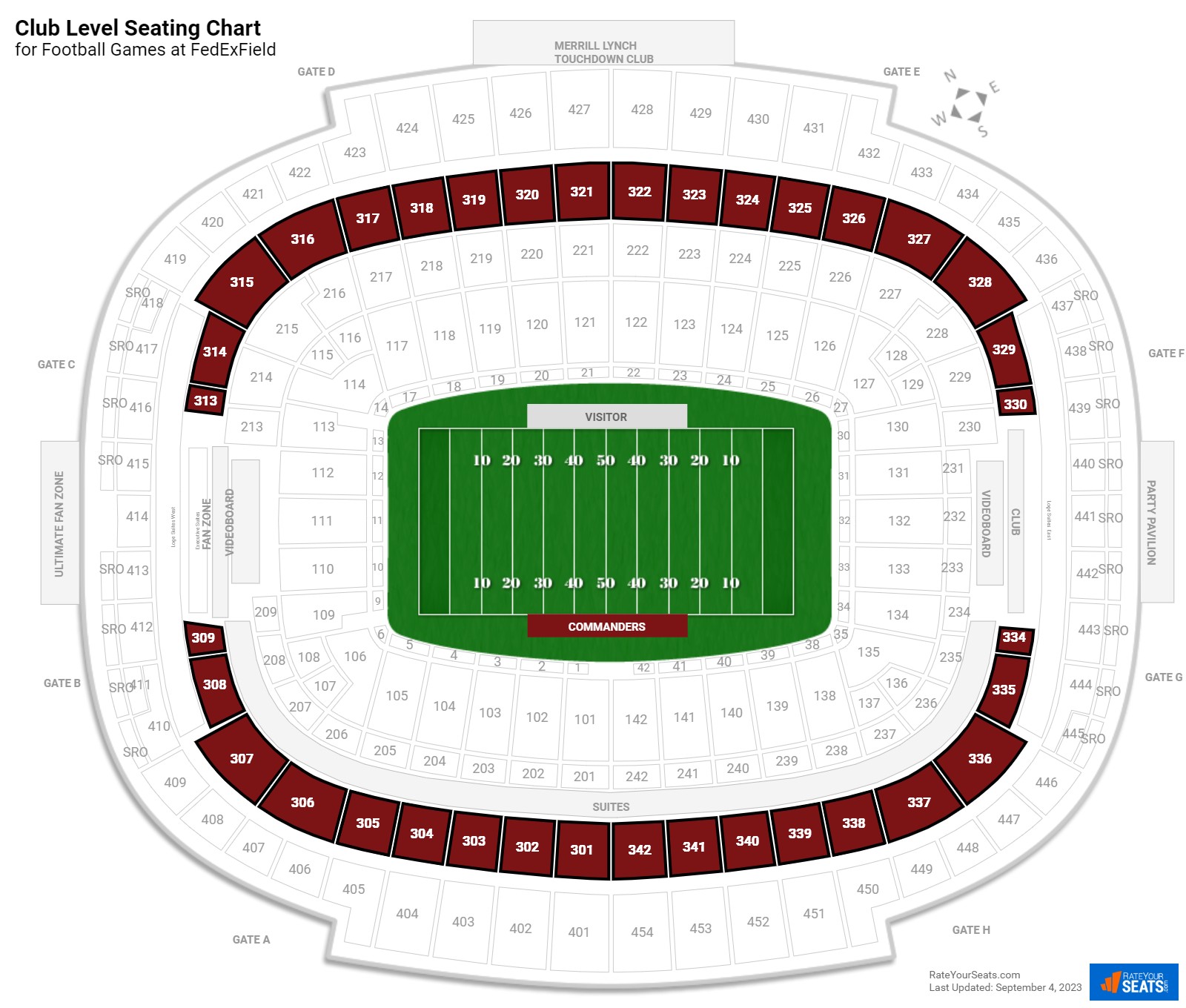 FedEx Field Seating Map