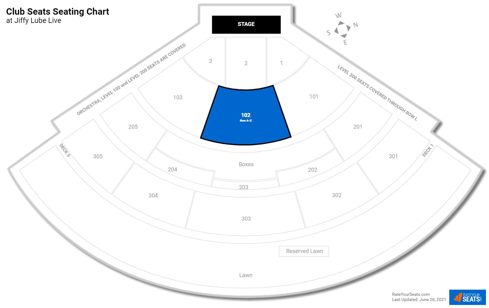 click to enlarge Concert Club Seats Seating Chart at Jiffy Lube Live