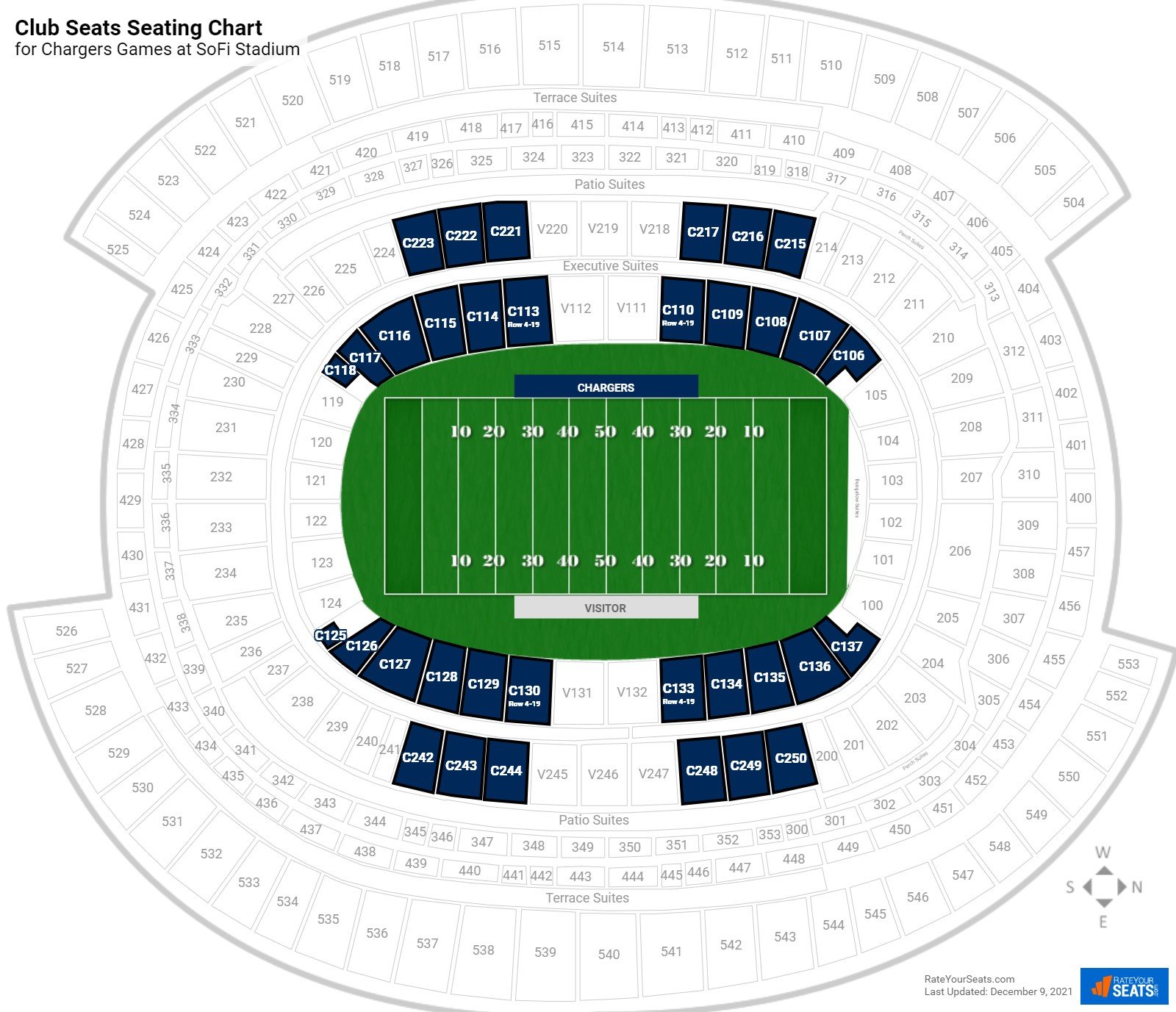 Los Angeles Rams and Chargers Interactive Seating Chart