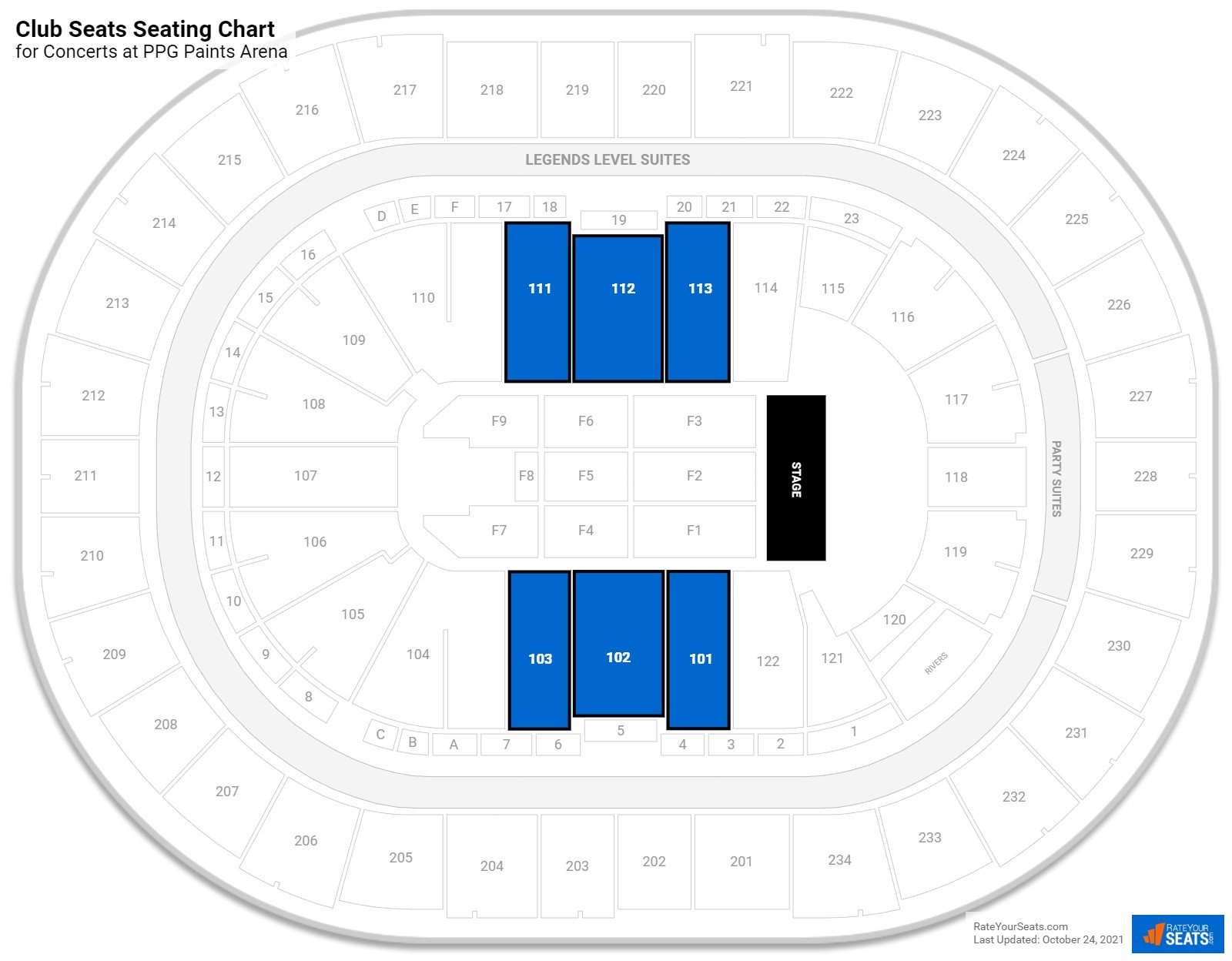 Brilliant ppg paints arena concert seating chart