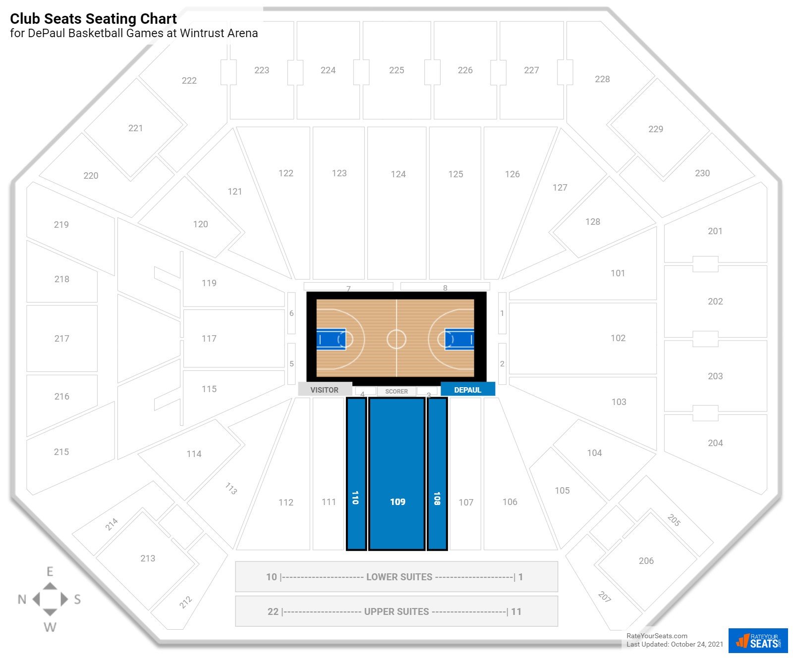 DePaul Club Seats Seating Chart at Wintrust Arena