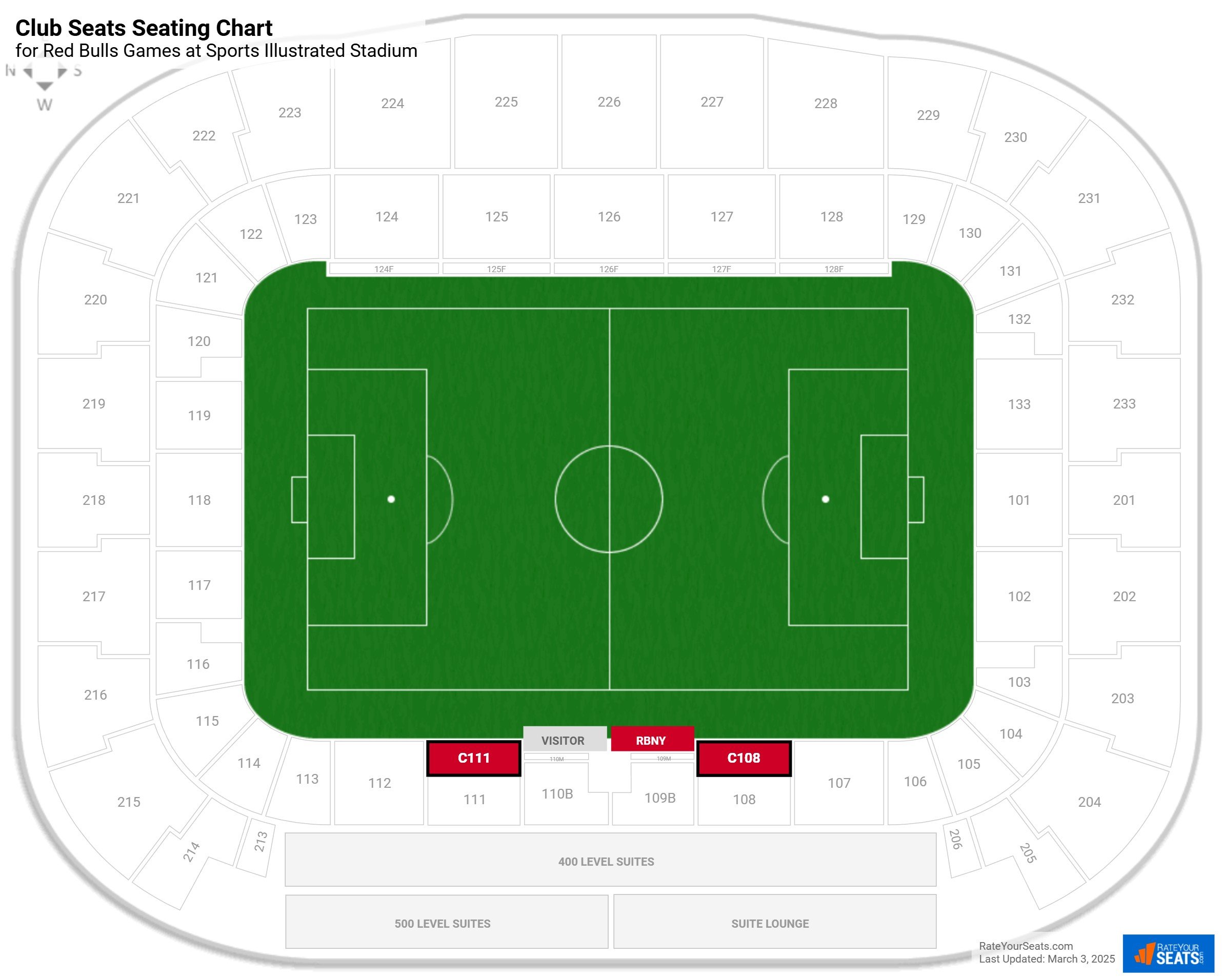 click to enlarge Red Bulls Club Seats Seating Chart at Sports Illustrated Stadium