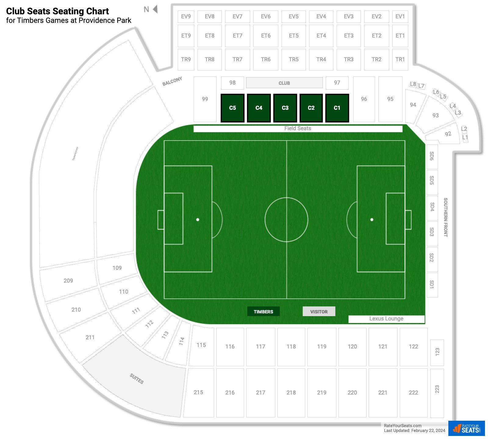 click to enlarge Timbers Club Seats Seating Chart at Providence Park