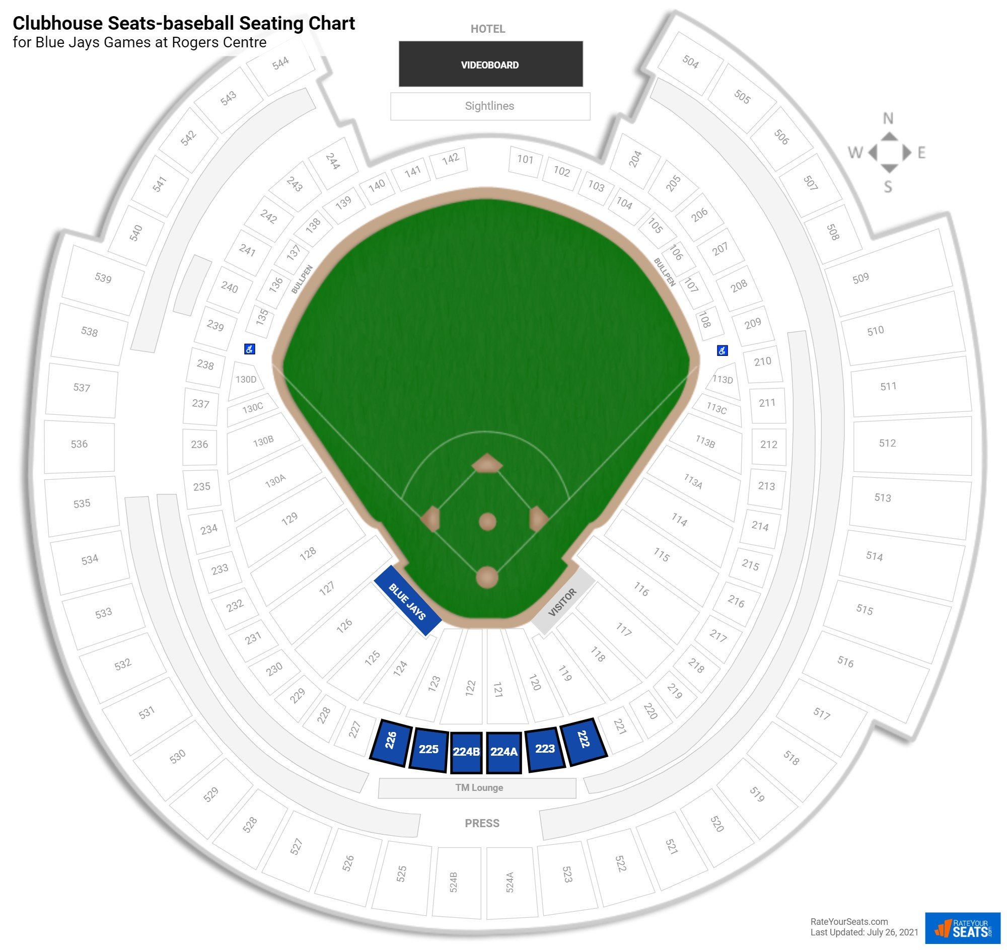 Clubhouse Seats At Rogers Centre Rateyourseats Com