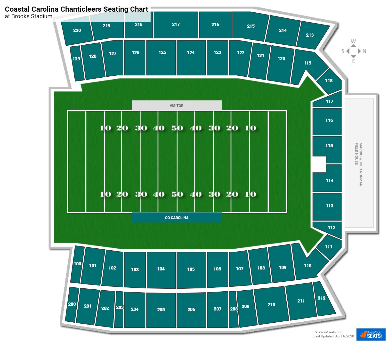 Brooks Stadium Football Seating Chart