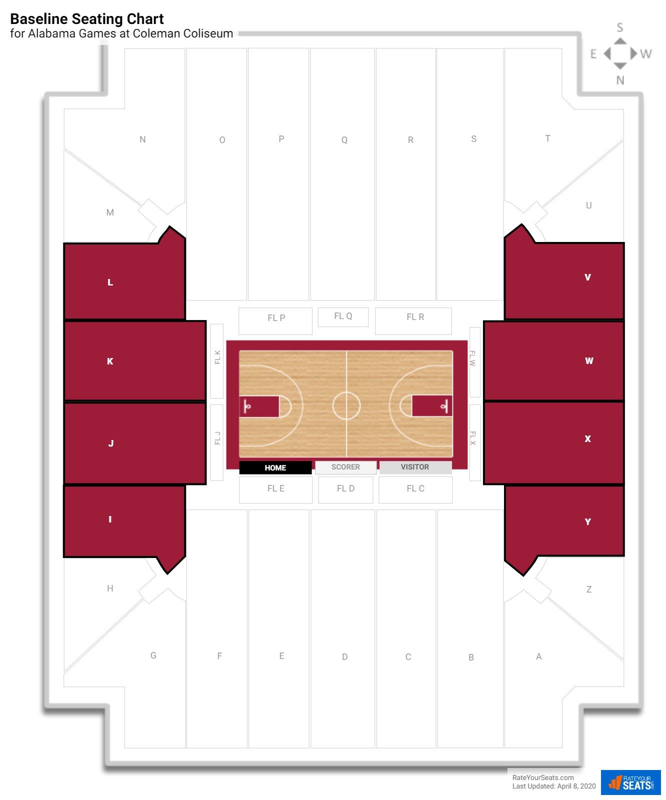 Coleman Coliseum Seating Chart Basketball