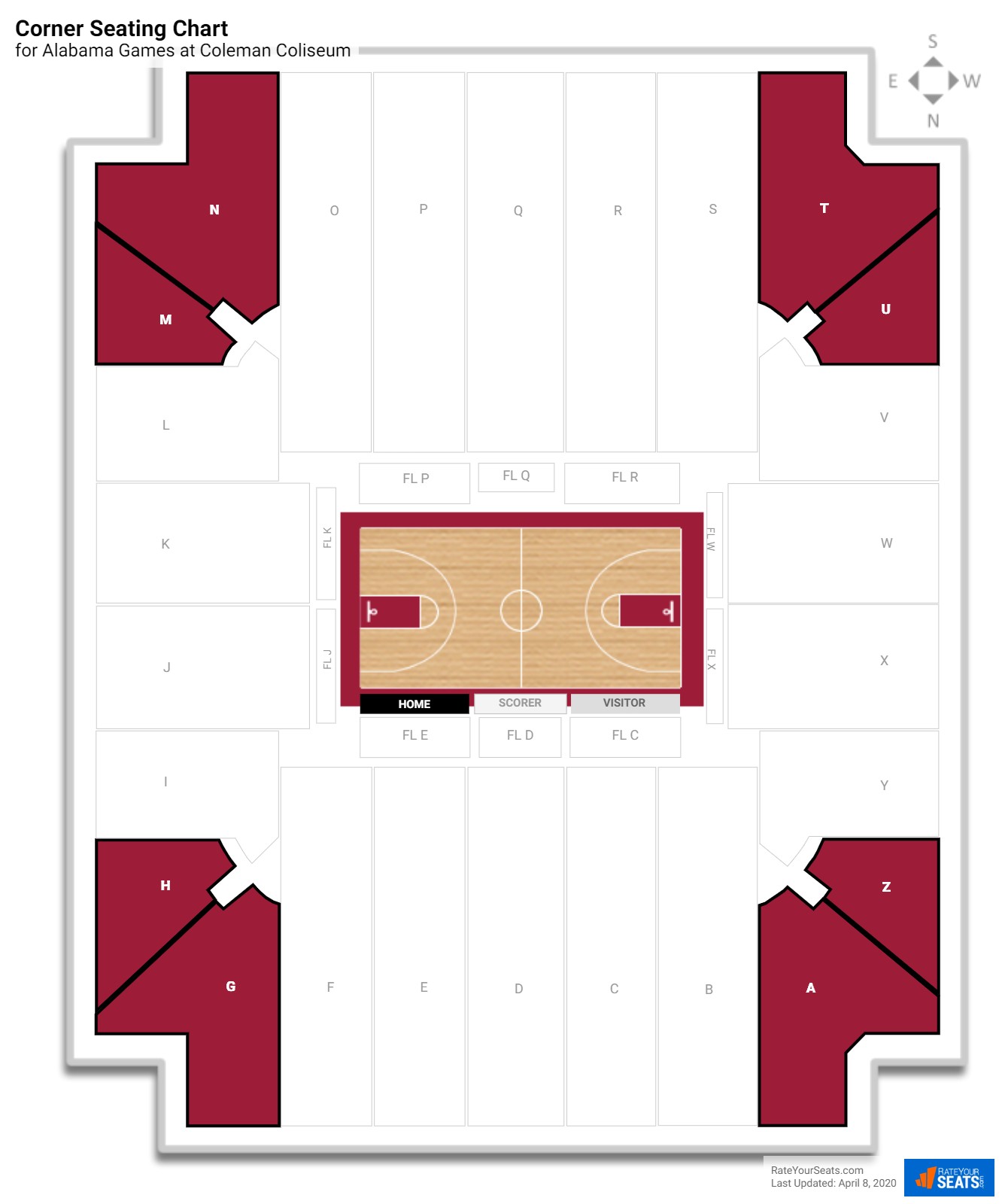 Coleman Coliseum Seating Chart Basketball