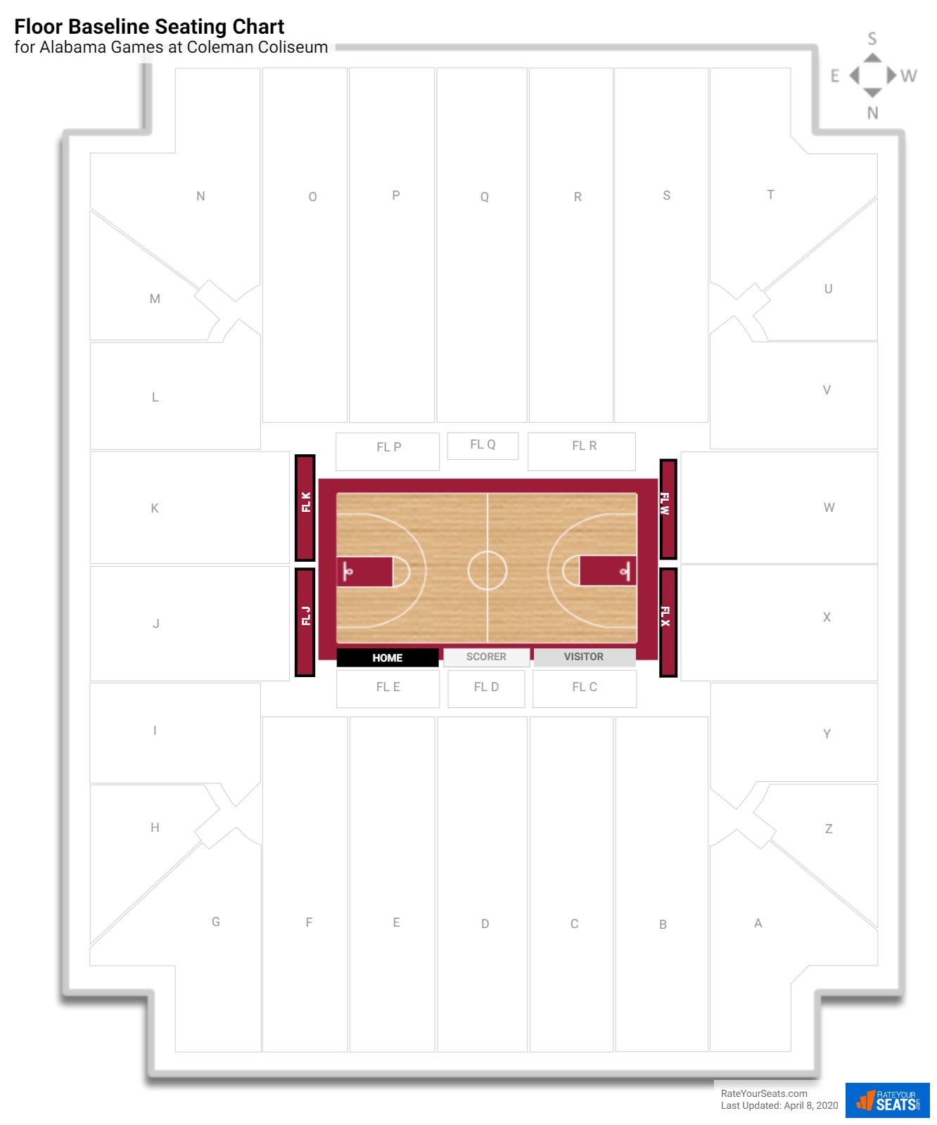 Coleman Coliseum Seating Chart Rows