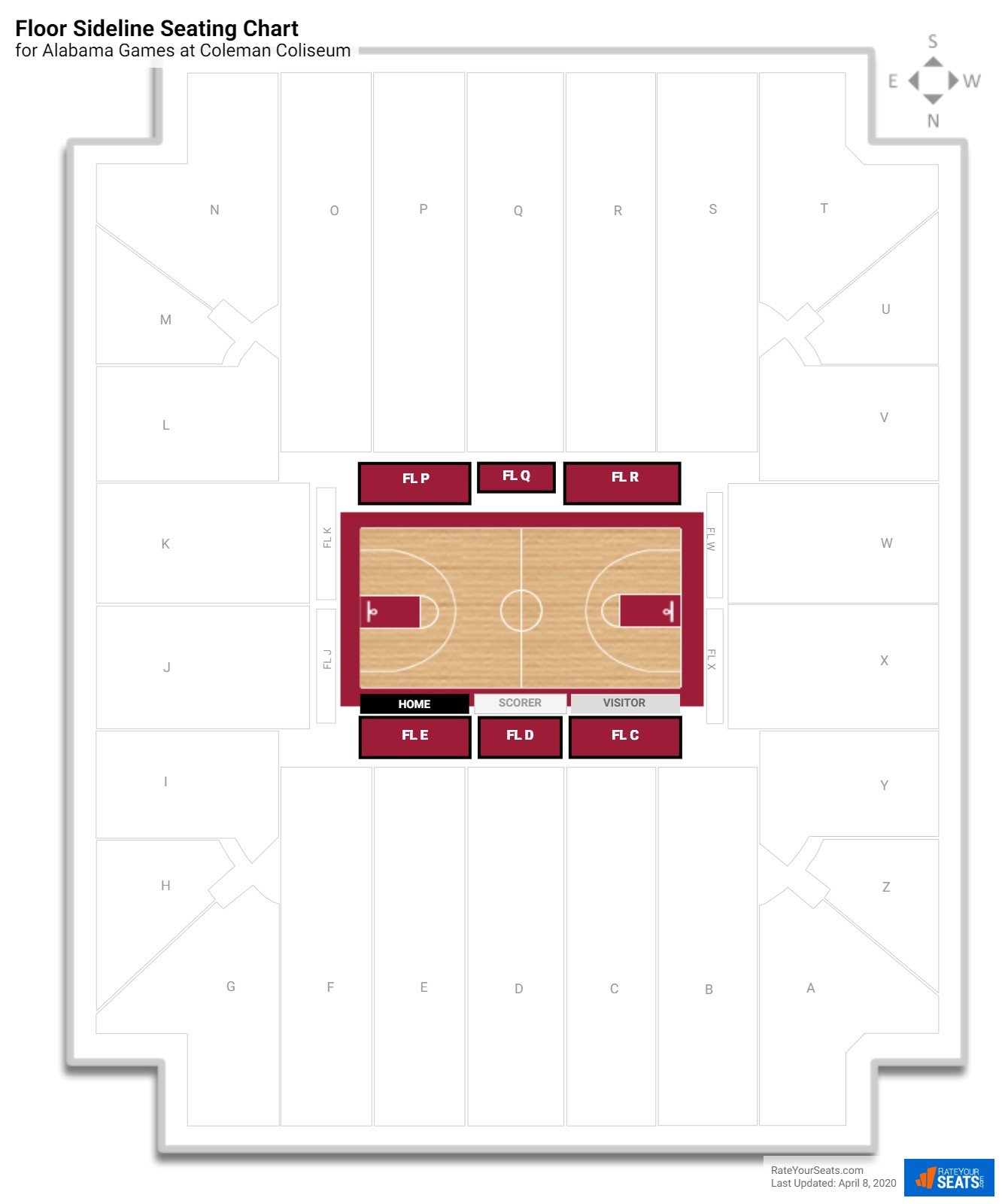 Coleman Coliseum Seating Chart Basketball