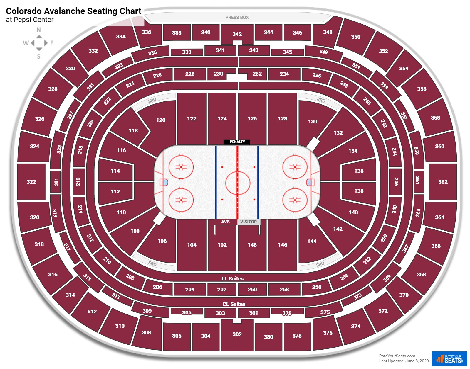 Colorado Avalanche Seating Chart Rateyourseats Com