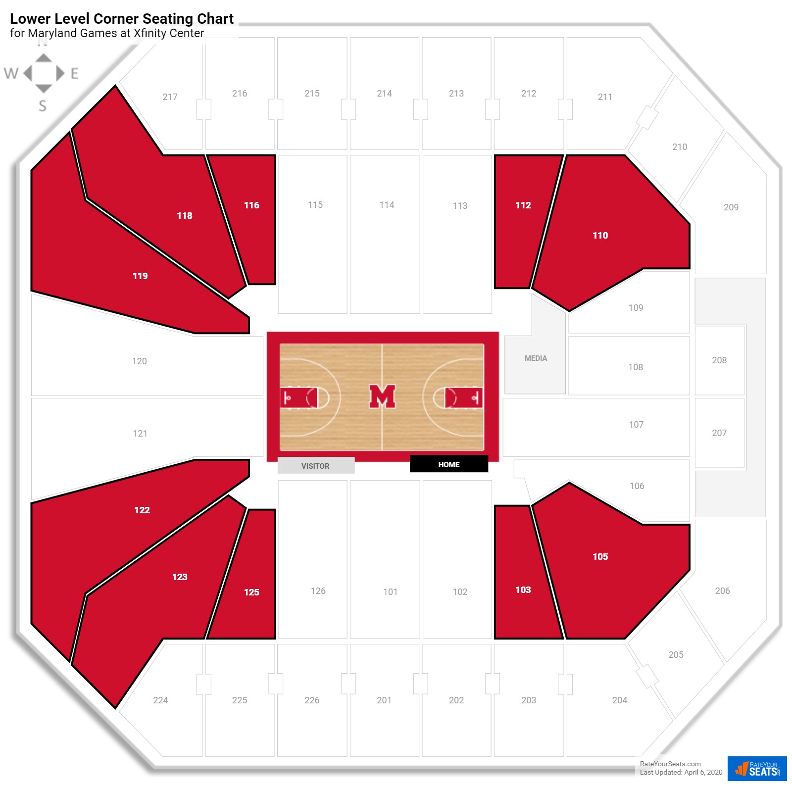 Xfinity Center Seating Chart Maryland