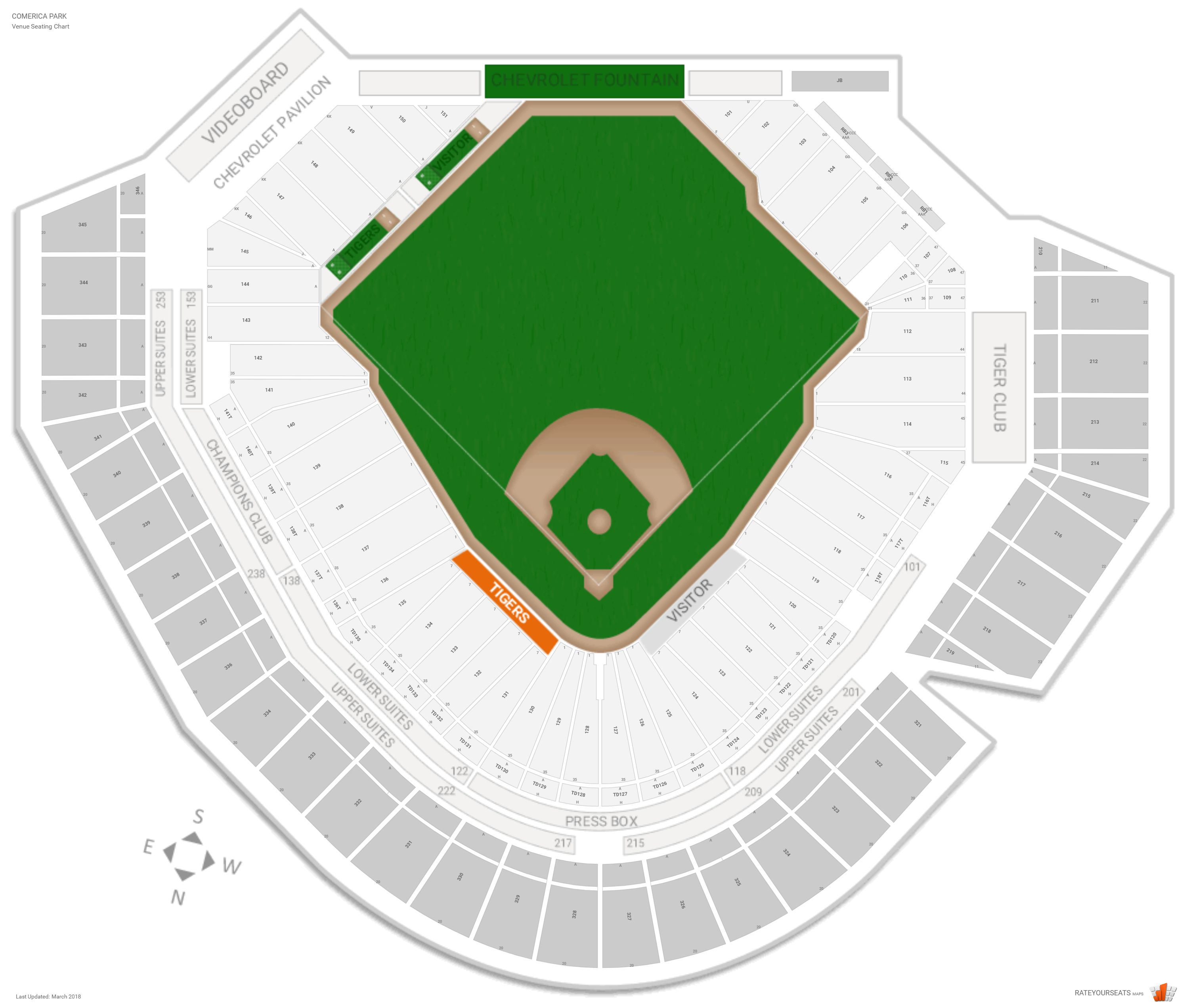 Tigers Seating Chart View