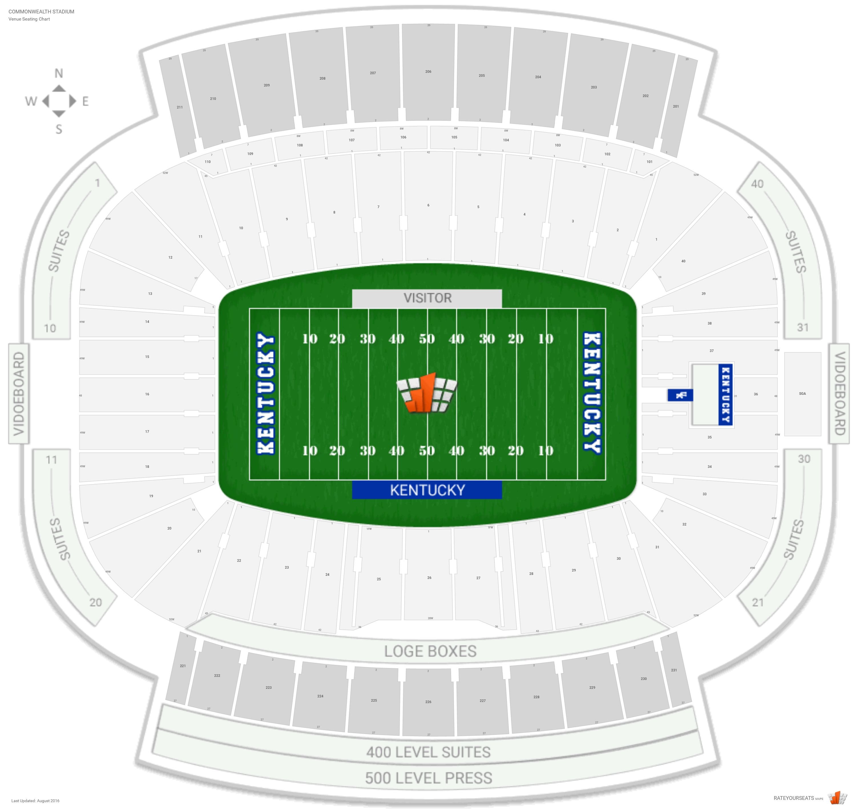 University Of Kentucky Football Stadium Seating Chart