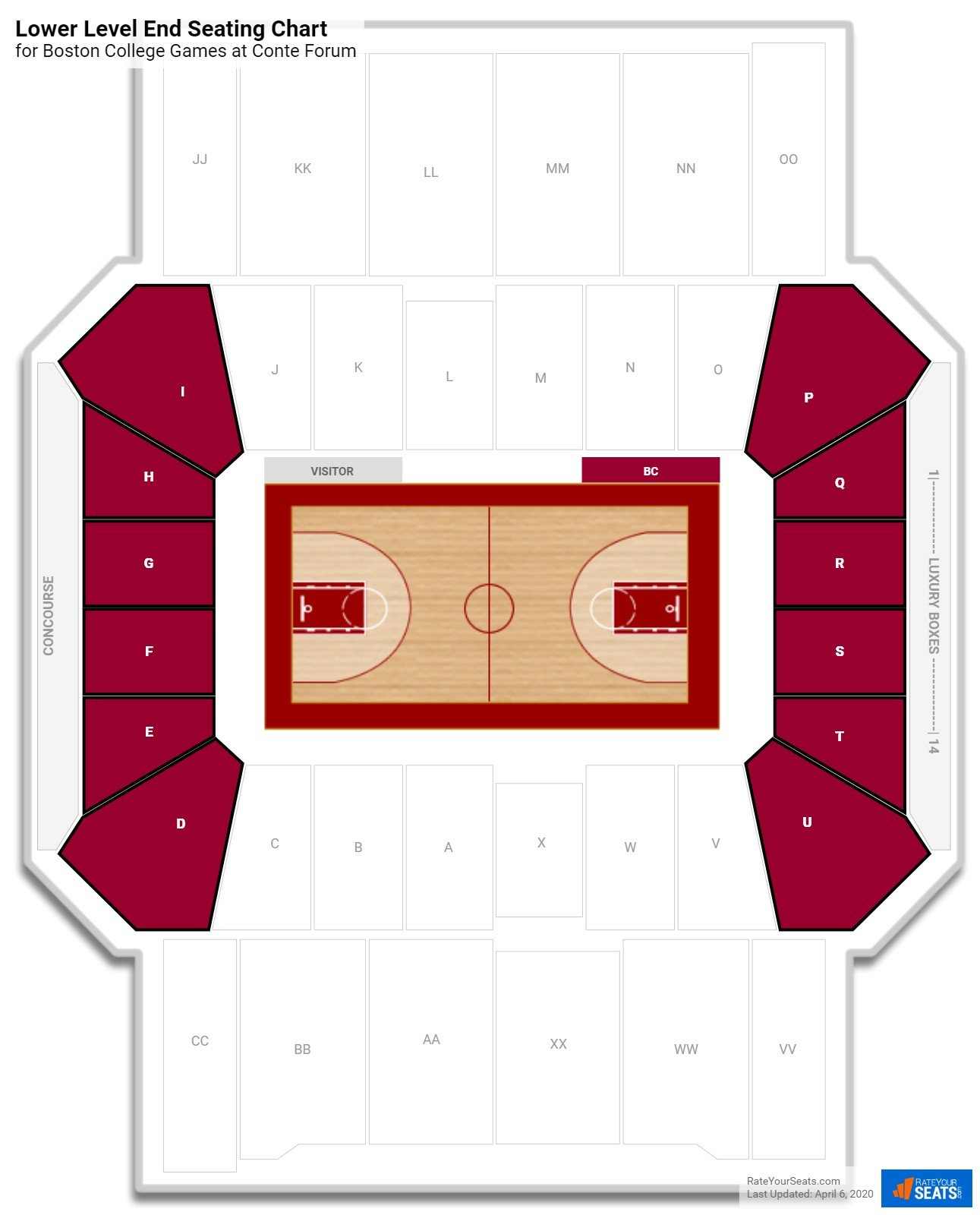 Boston College Seating Chart