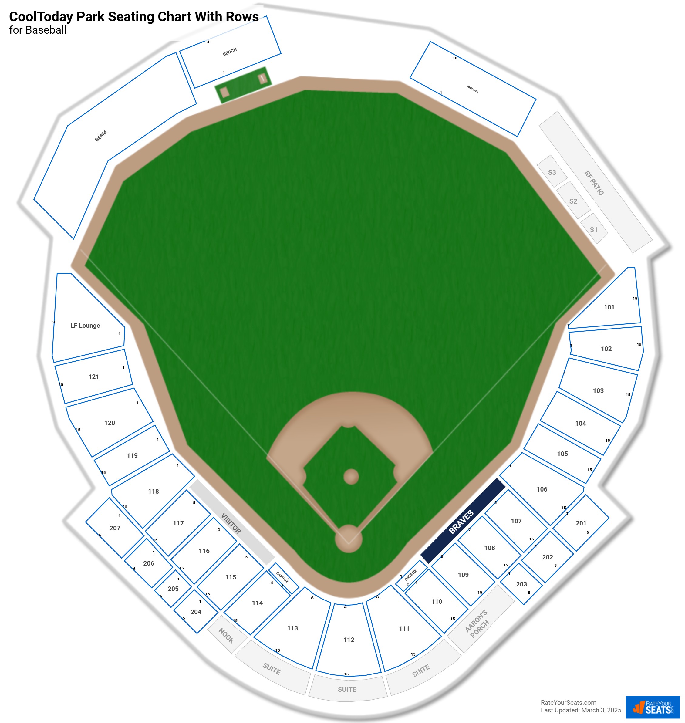 CoolToday Park Seating Chart 