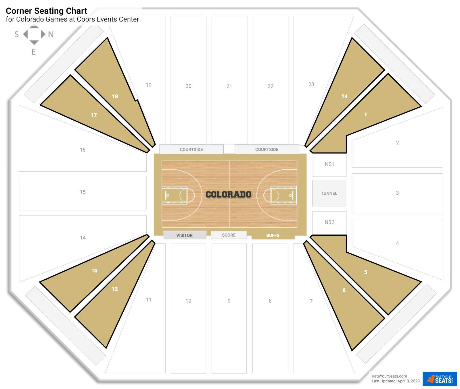 Coors Events Center Seating Chart Basketball