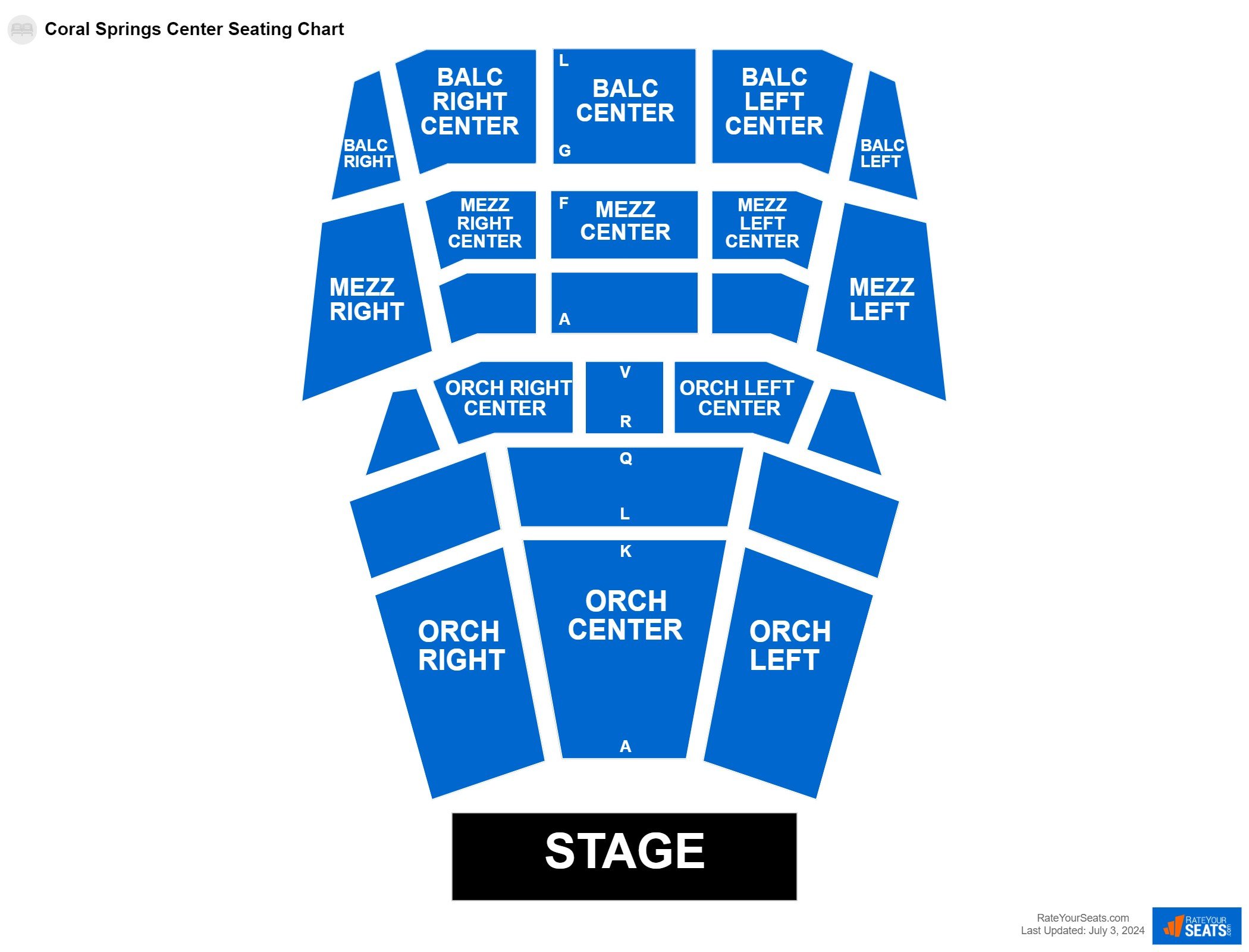 Interactive seating chart Comedy seating chart at Coral Springs Center