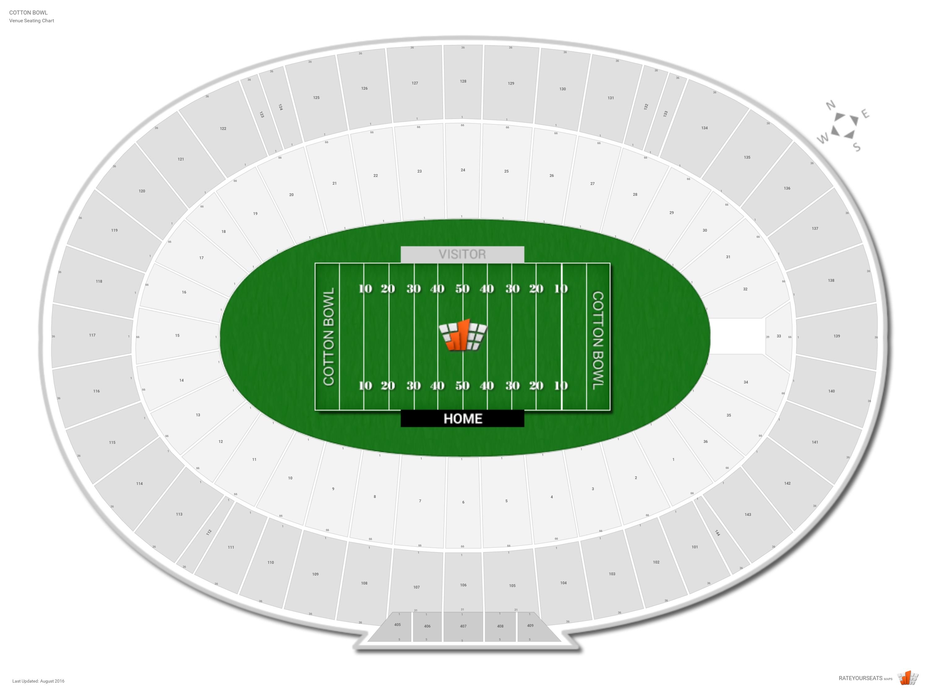 Cotton Bowl Stadium Seating Chart Rows