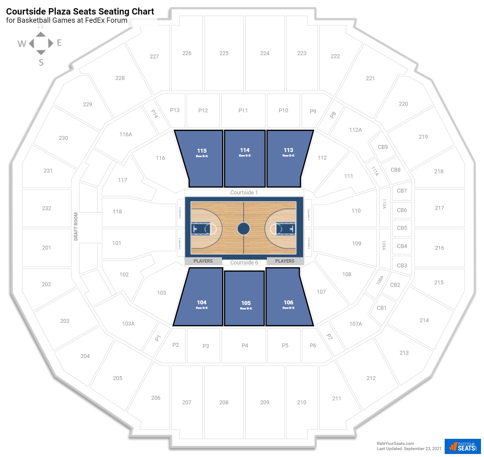 Basketball Courtside Plaza Seats Seating Chart at FedEx Forum