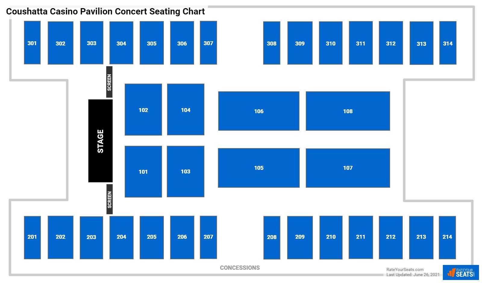 Coushatta Casino Pavilion Concert Seating Chart
