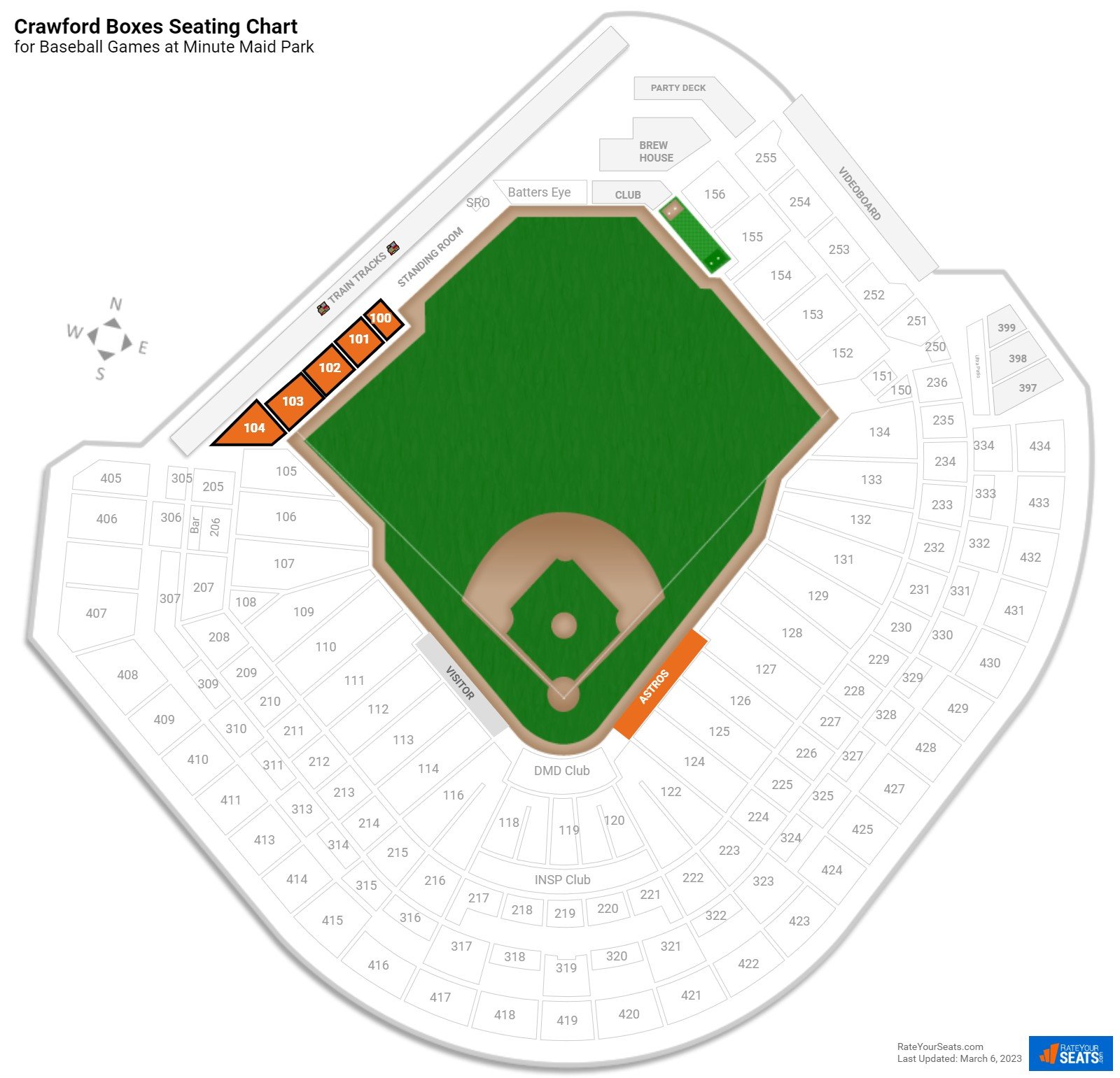 Baseball Crawford Boxes Seating Chart at Minute Maid Park