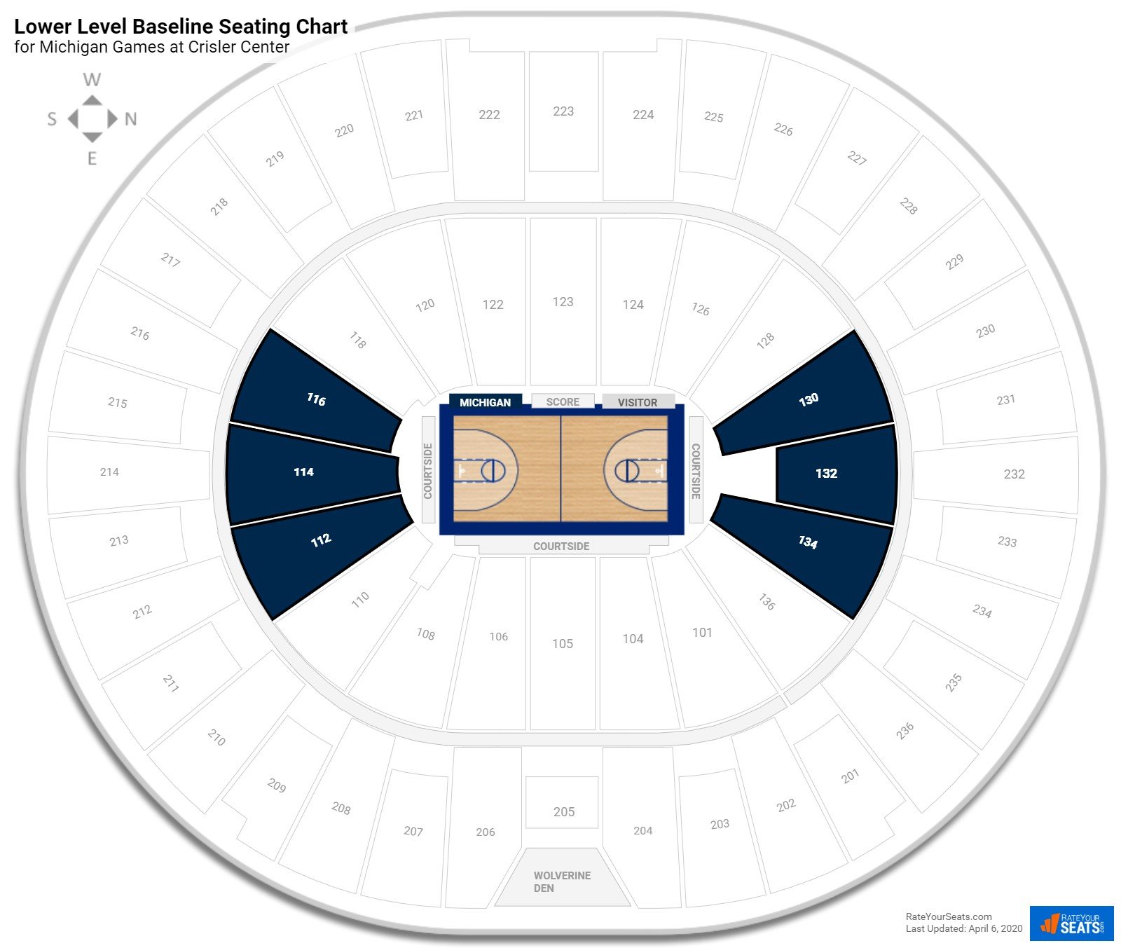 Michigan Wolverines Basketball Seating Chart