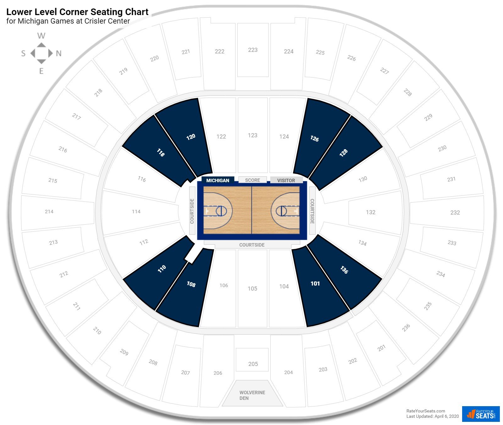Crisler Arena Seating Chart Row Numbers
