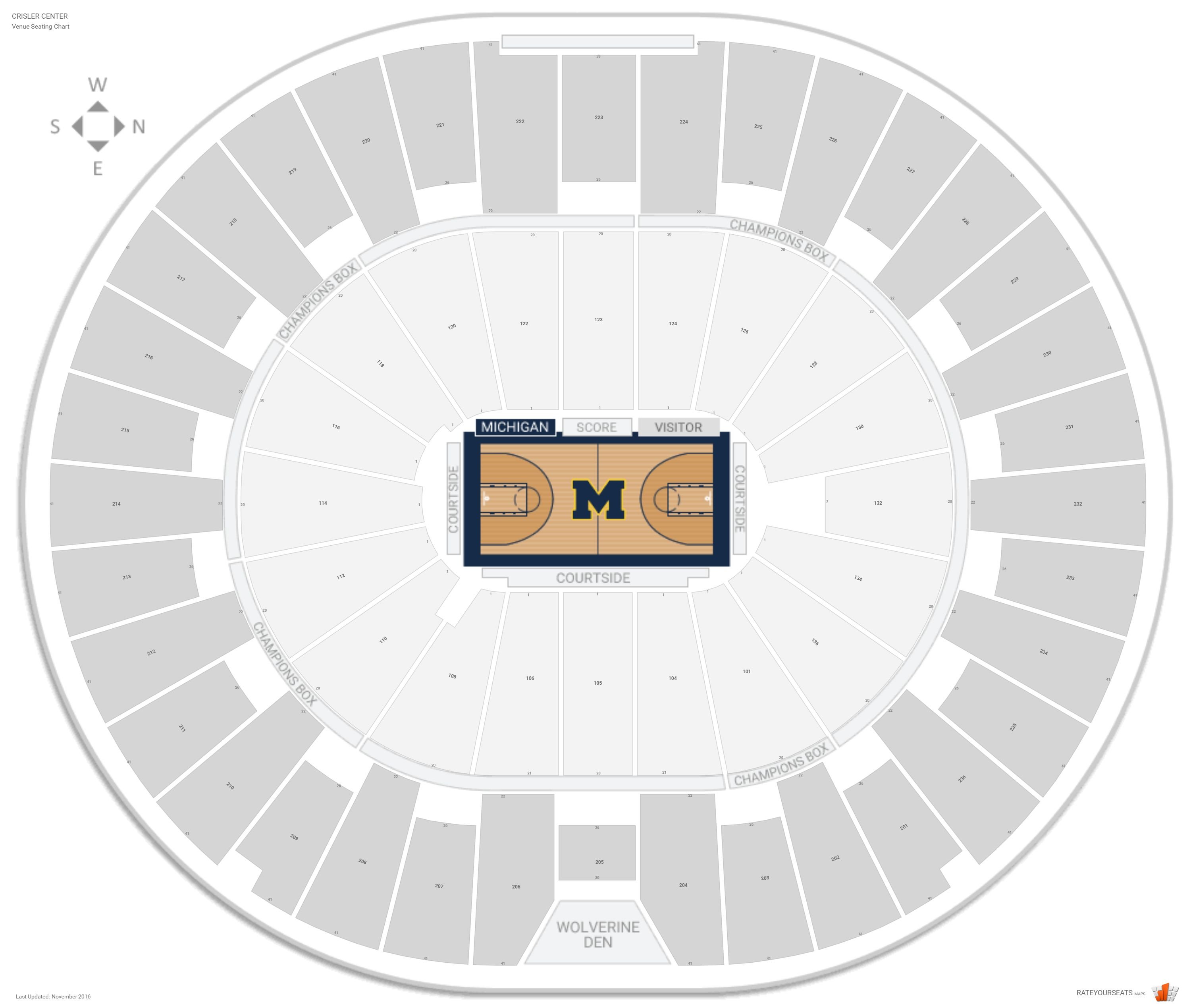 Michigan Wolverines Basketball Seating Chart