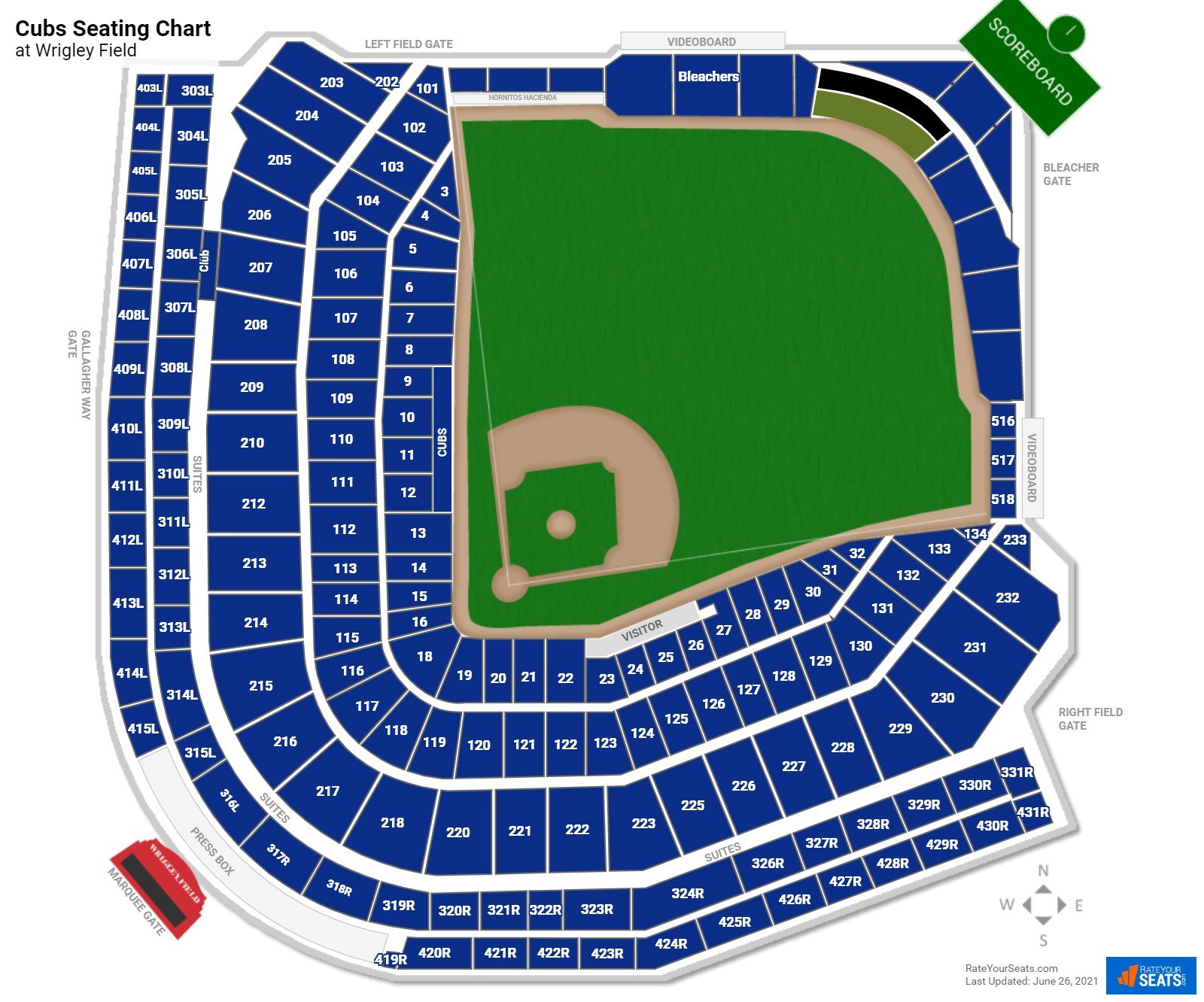 wrigley field seating chart