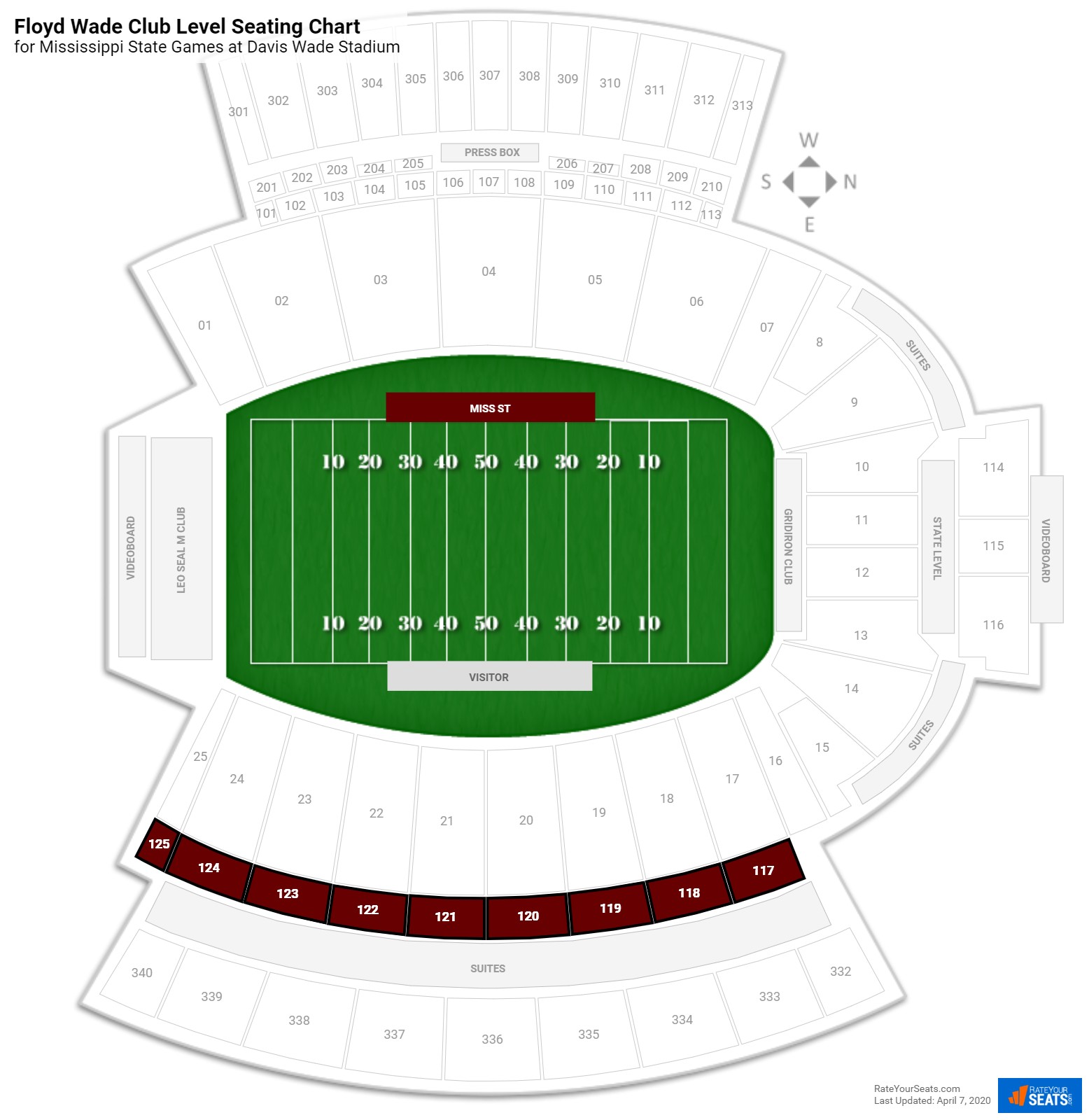 Seating Chart Davis Wade Stadium