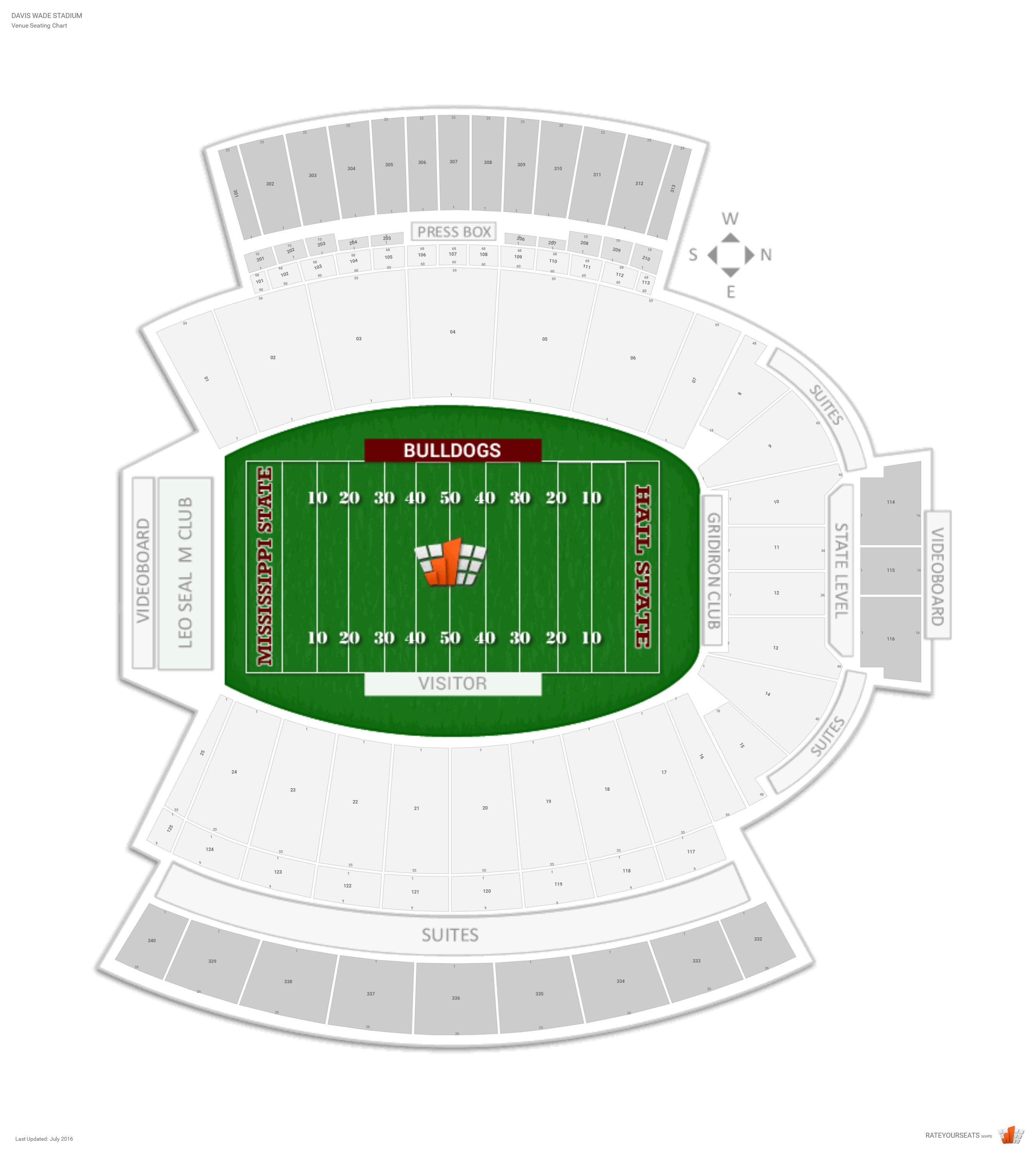 Mississippi State University Football Stadium Seating Chart