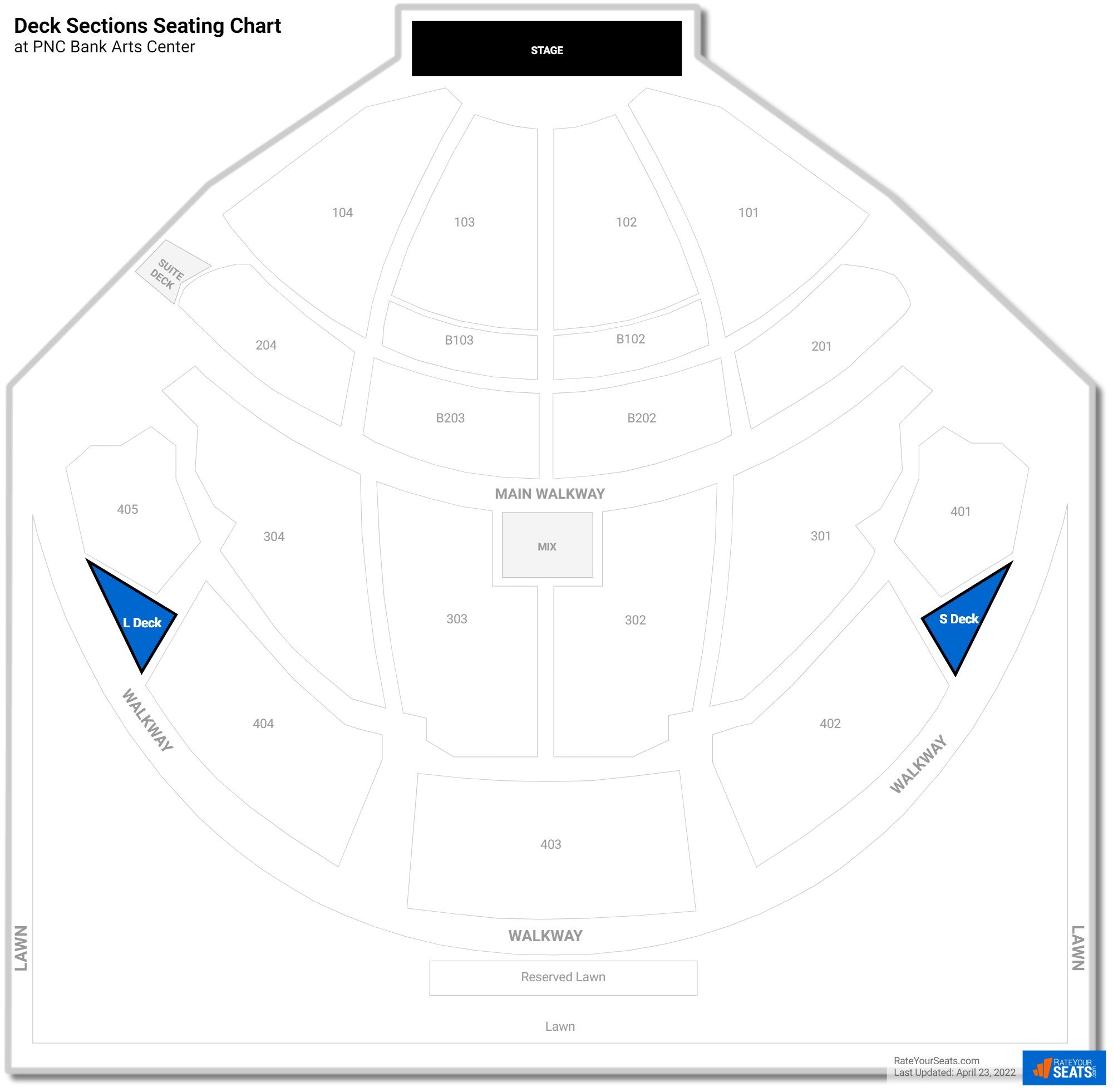 Concert Deck Sections Seating Chart at PNC Bank Arts Center