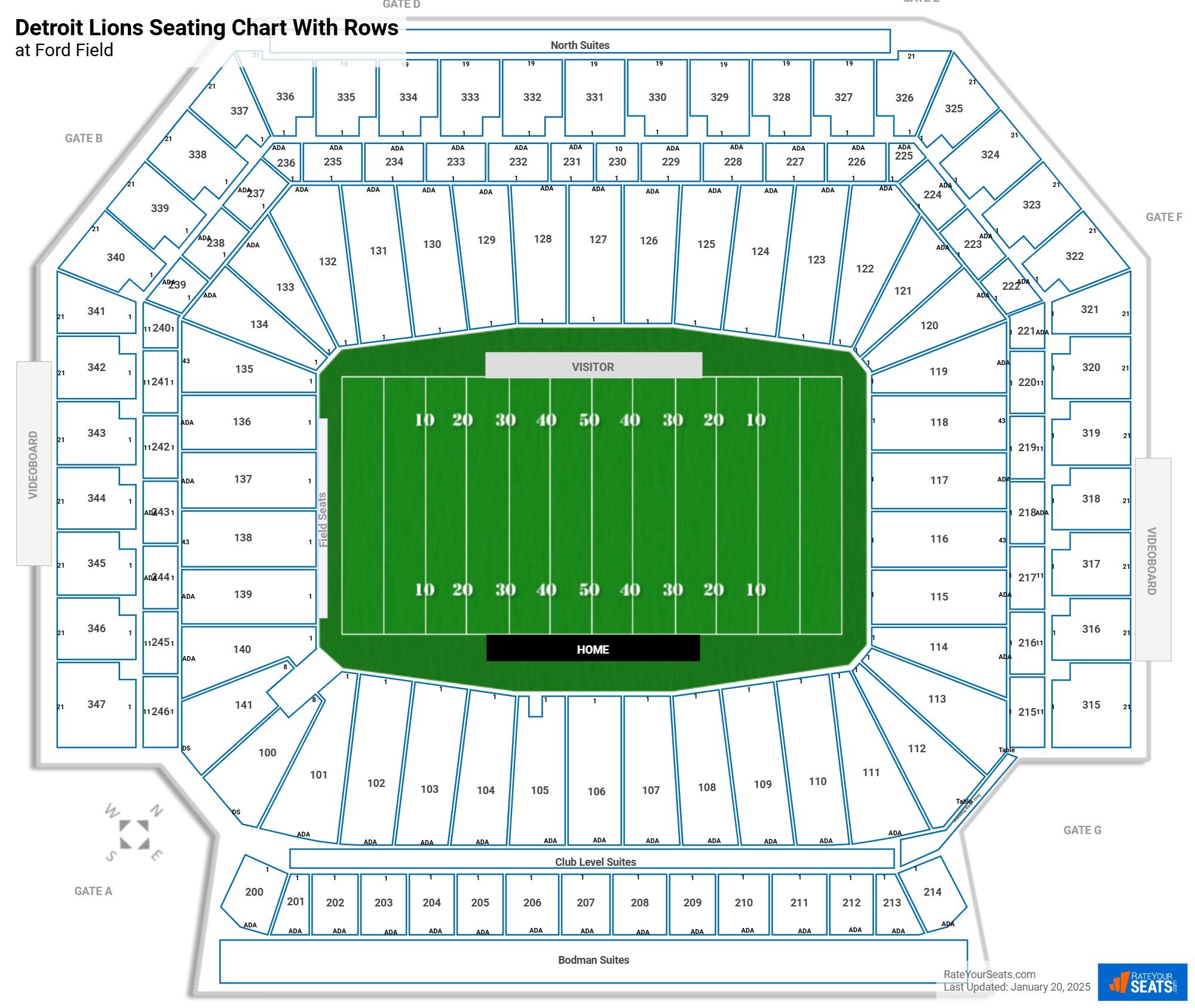 Ford Field Seating Charts - RateYourSeats.com