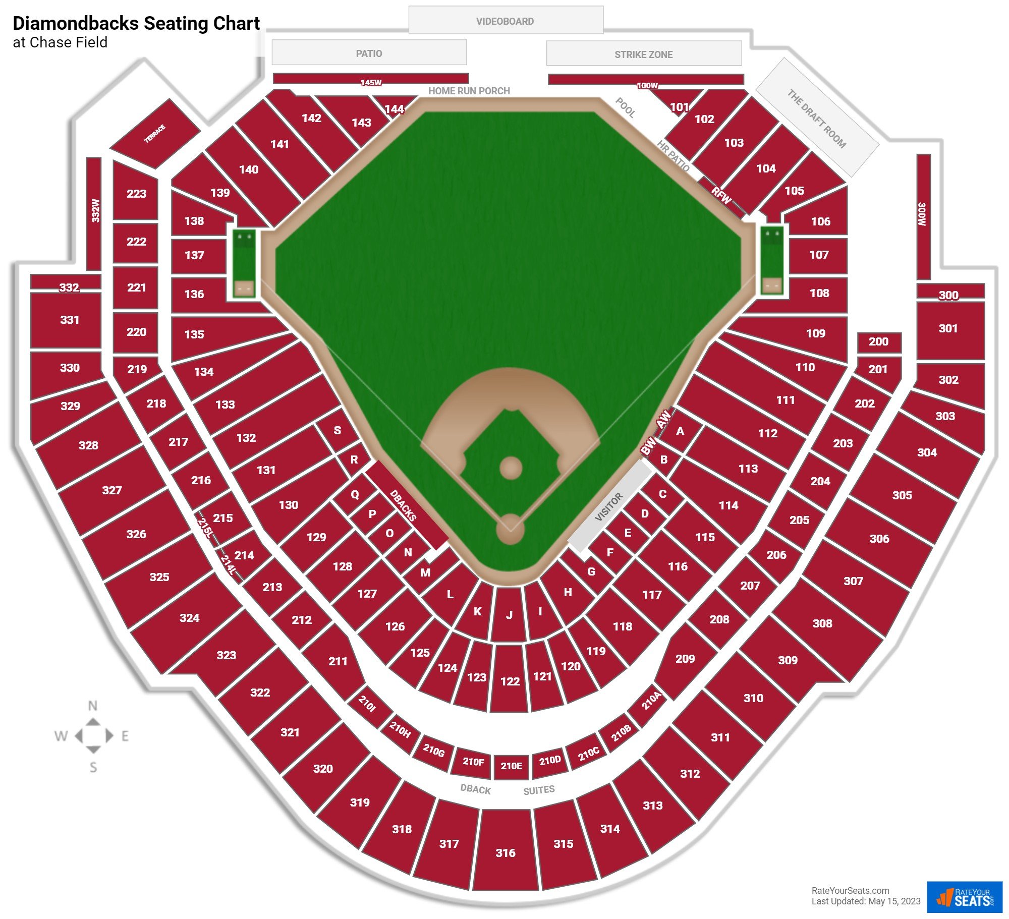 Chase Field Seating Charts Rateyourseats Com